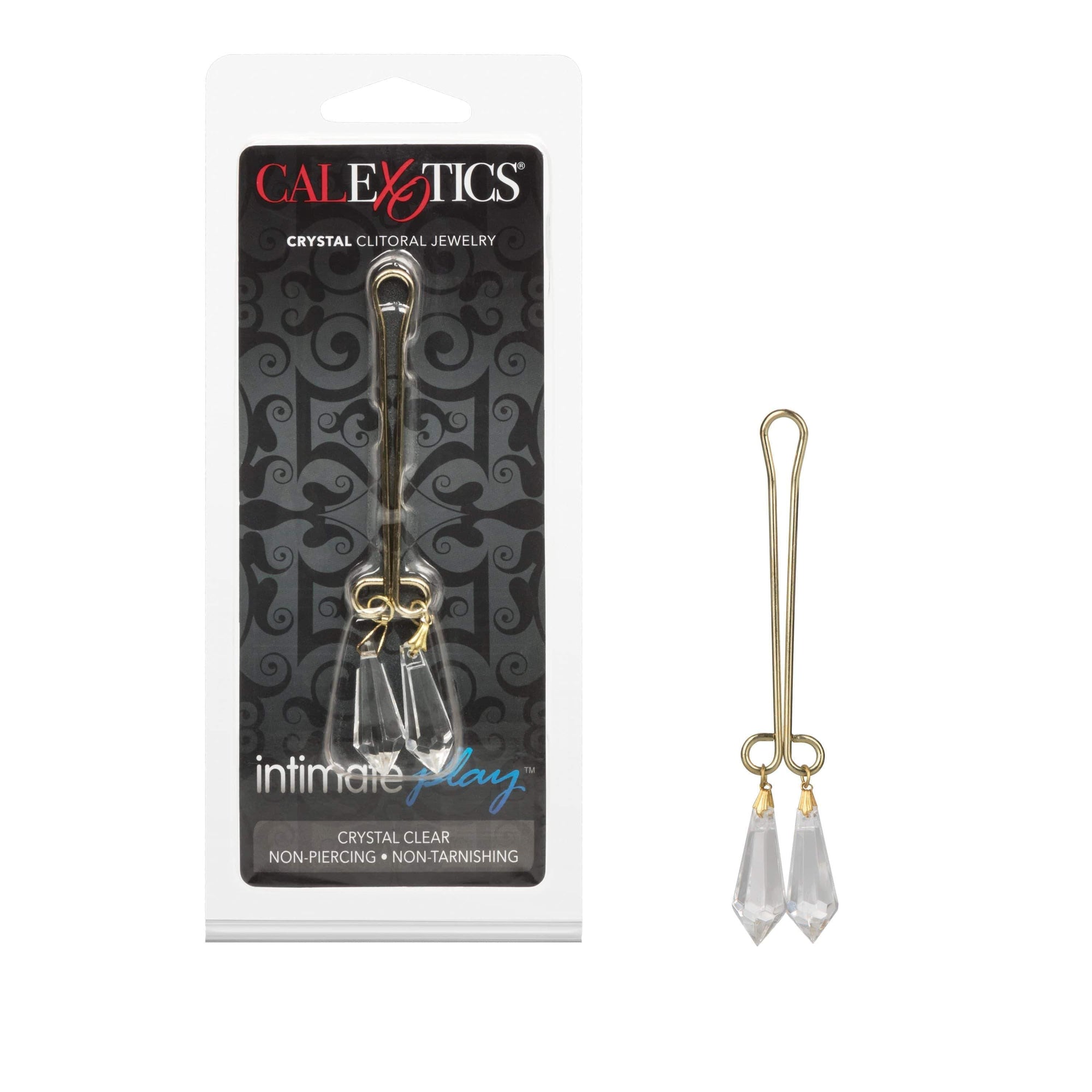 California Exotics - Intimate Play Crystal Clitoral Jewelry Clamp (Gold) Clitoral Clamps 716770009401 CherryAffairs