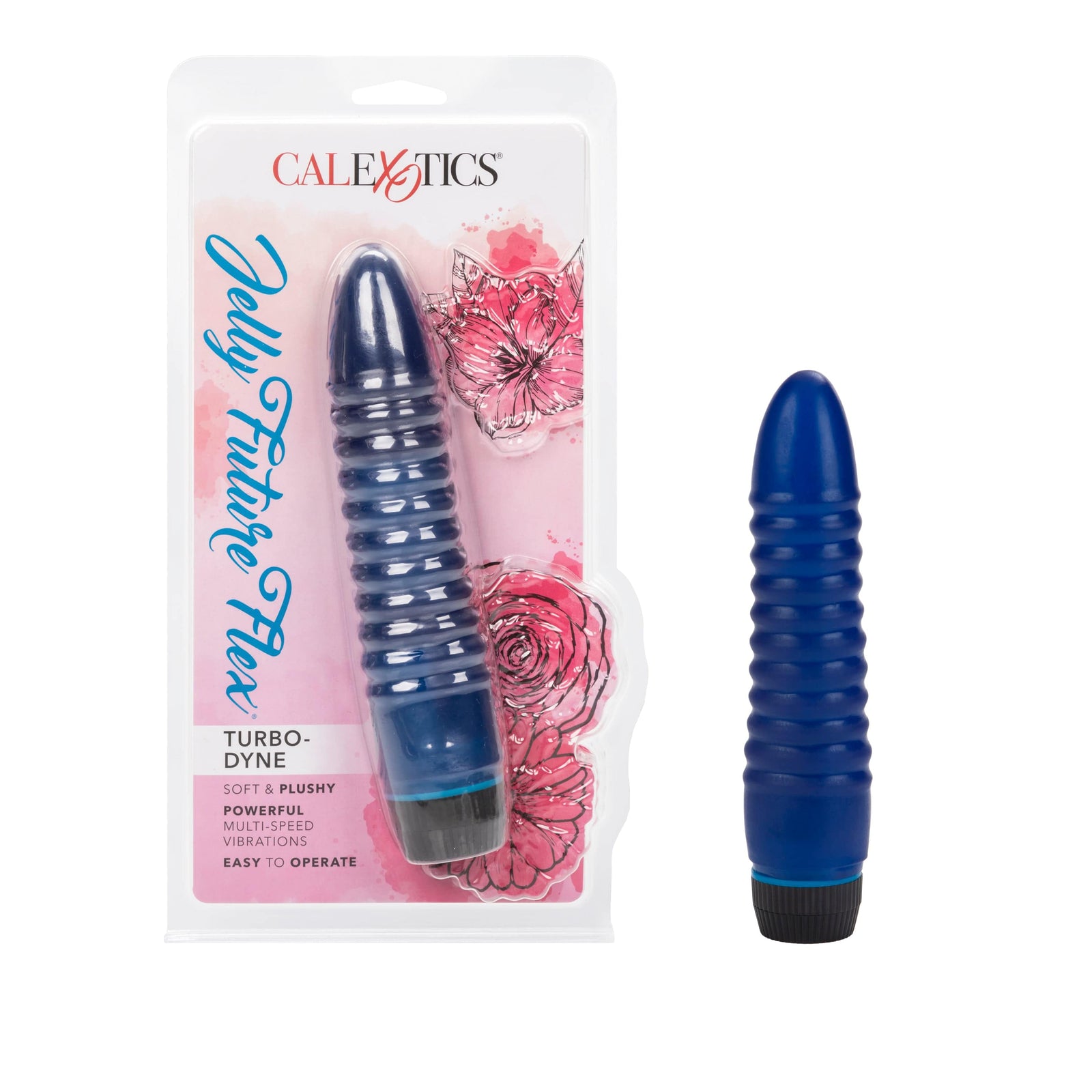 California Exotics - Jelly Future Flex Turbo Dyne Vibrator (Blue) Non Realistic Dildo w/o suction cup (Vibration) Non Rechargeable 716770011121 CherryAffairs