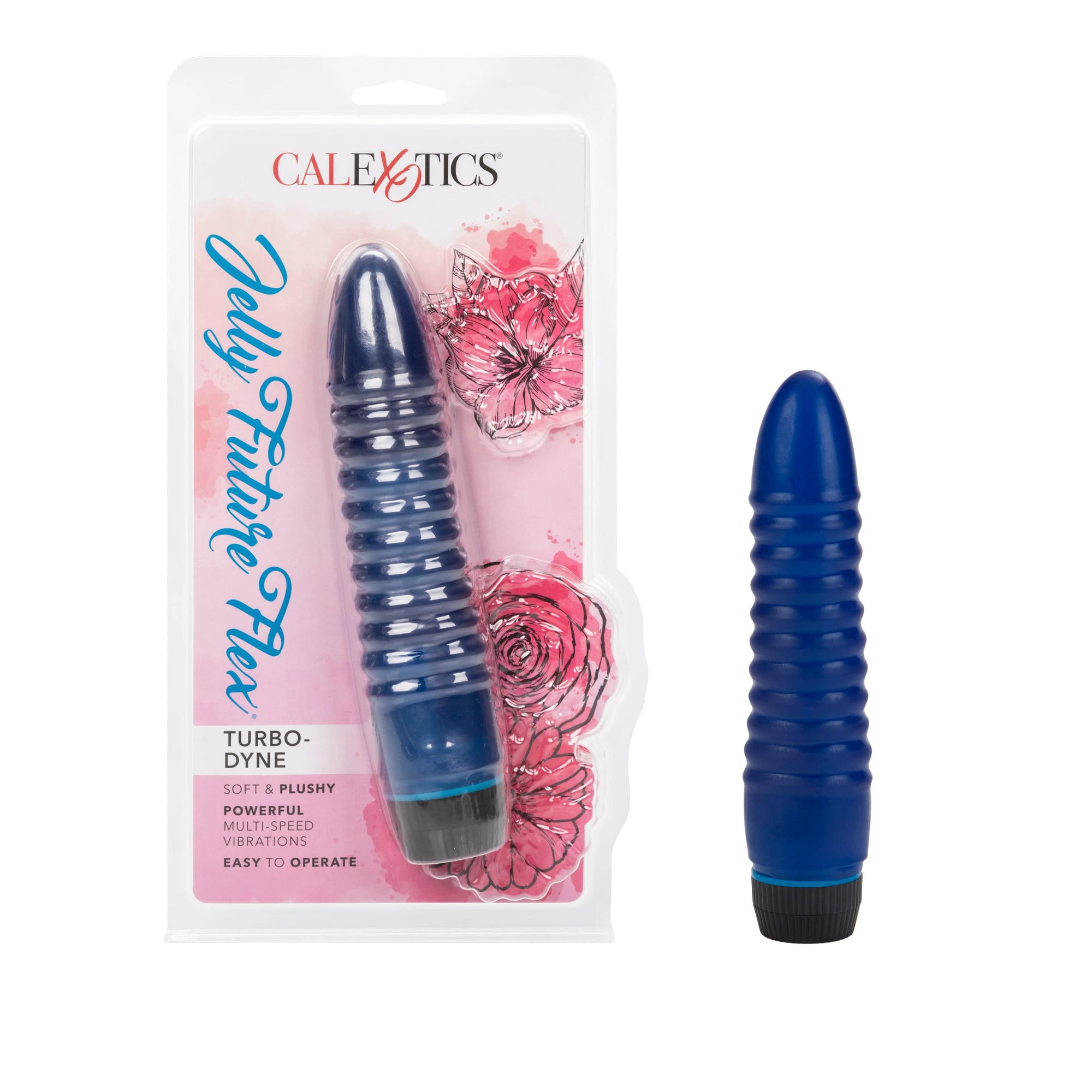 California Exotics - Jelly Future Flex Turbo Dyne Vibrator (Blue) Non Realistic Dildo w/o suction cup (Vibration) Non Rechargeable 716770011121 CherryAffairs