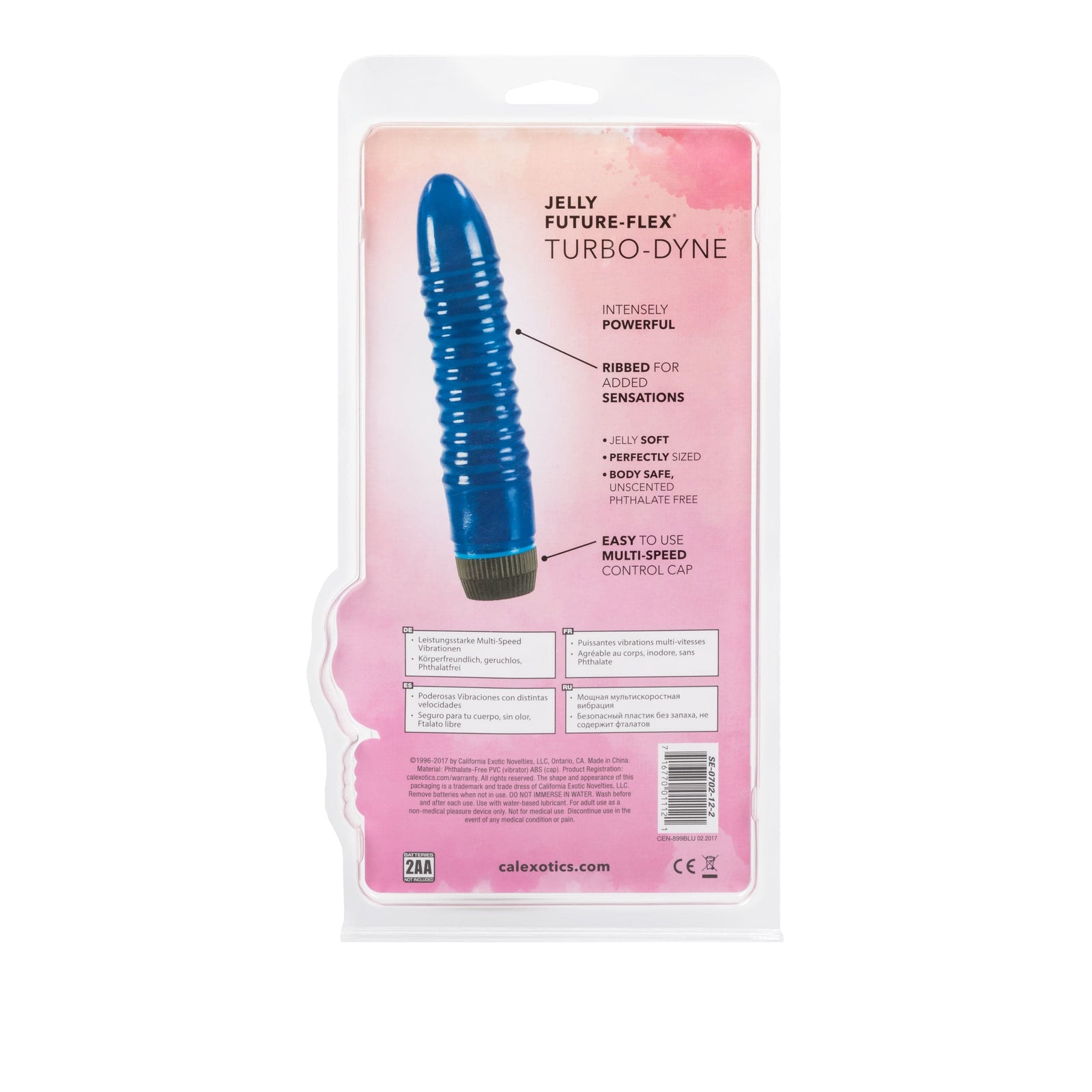 California Exotics - Jelly Future Flex Turbo Dyne Vibrator (Blue) Non Realistic Dildo w/o suction cup (Vibration) Non Rechargeable 716770011121 CherryAffairs
