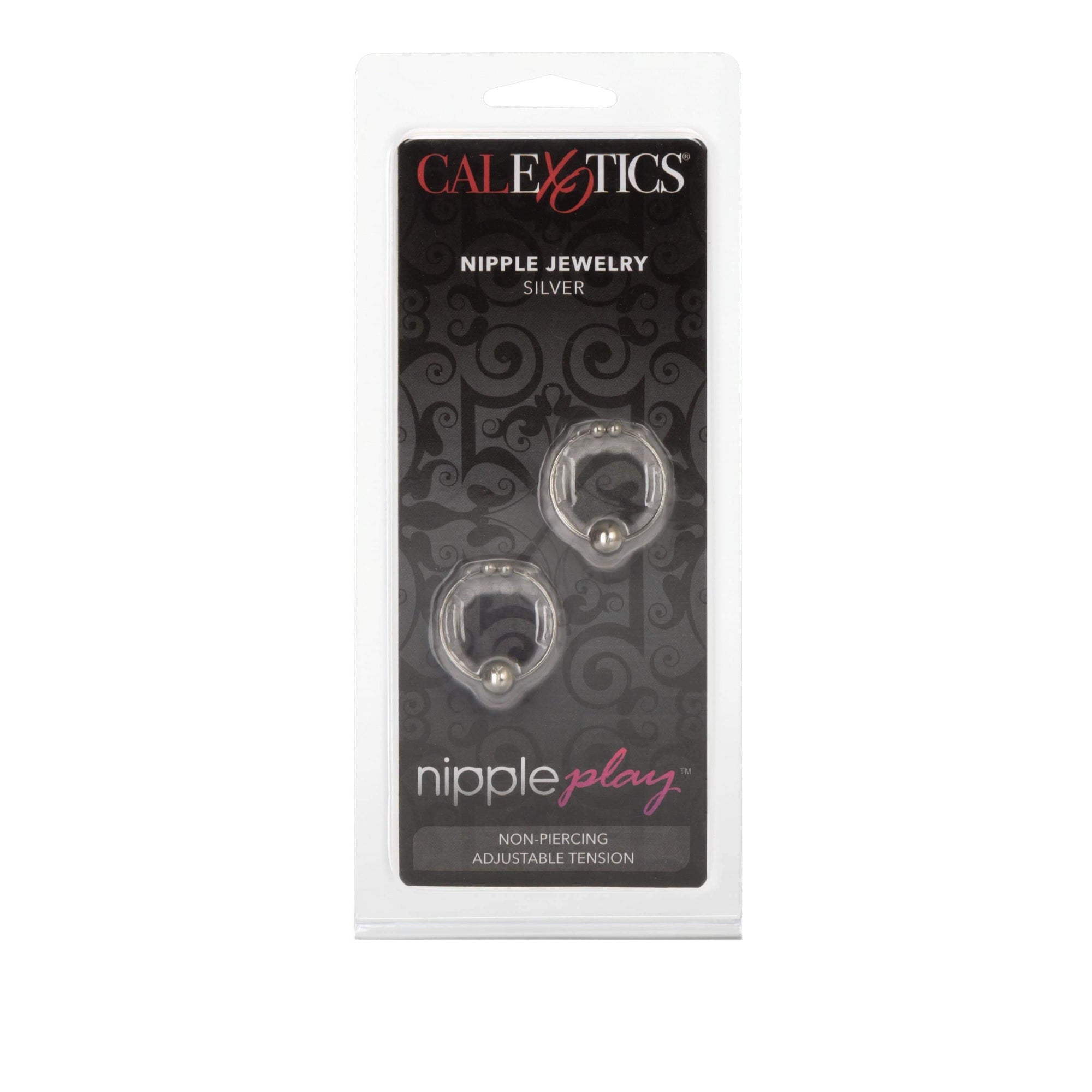 California Exotics - Nipple Play Nipple Jewelry Ring (Silver) Nipple Clamps (Non Vibration) 716770012913 CherryAffairs