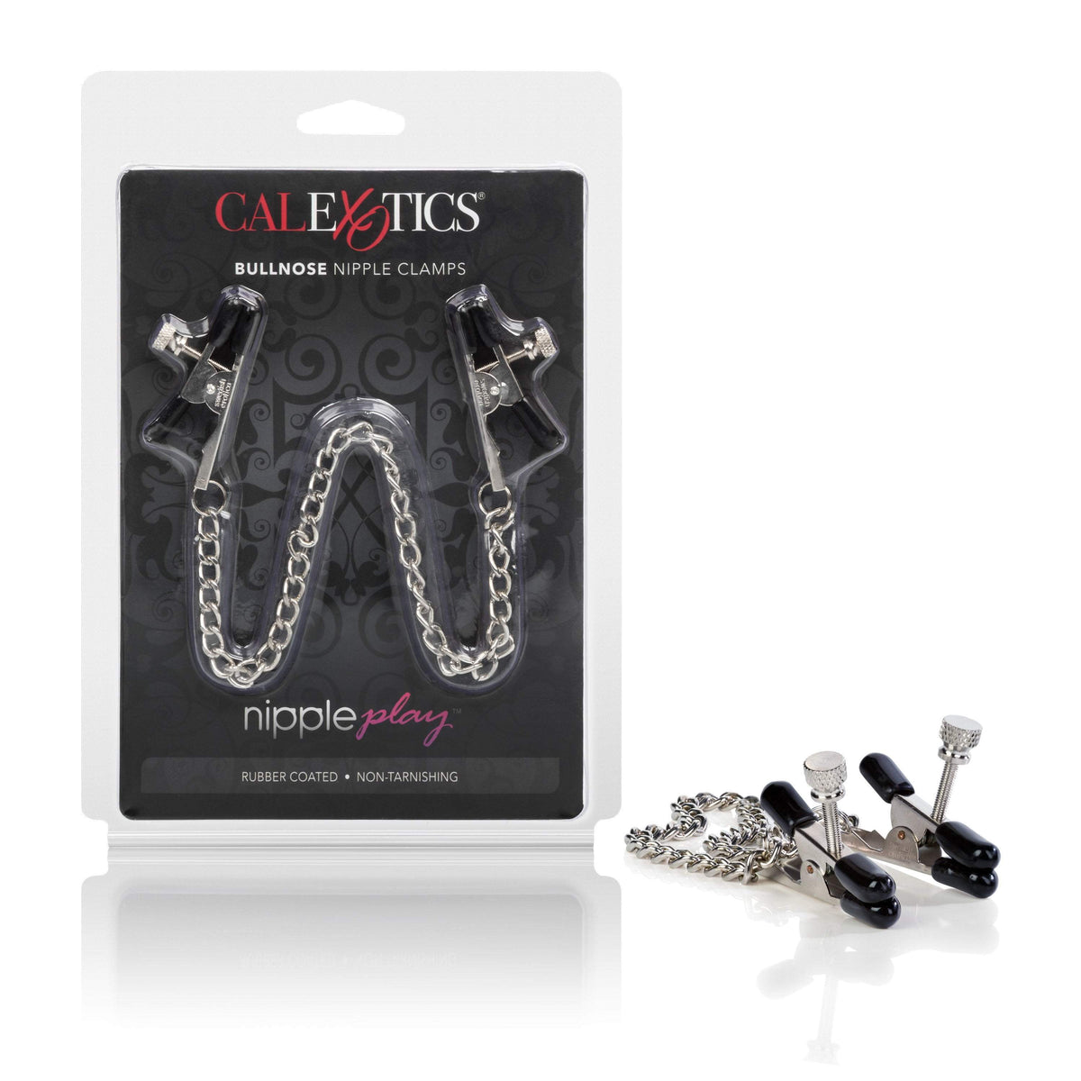 California Exotics - Nipple Play Bull Nose Nipple Clamps (Silver) Nipple Clamps (Non Vibration)