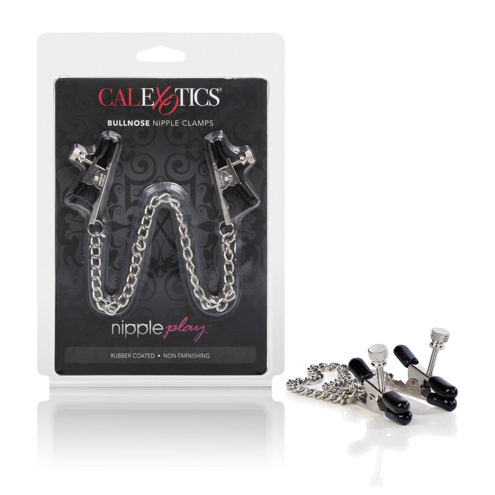 California Exotics - Nipple Play Bull Nose Nipple Clamps (Silver) Nipple Clamps (Non Vibration)