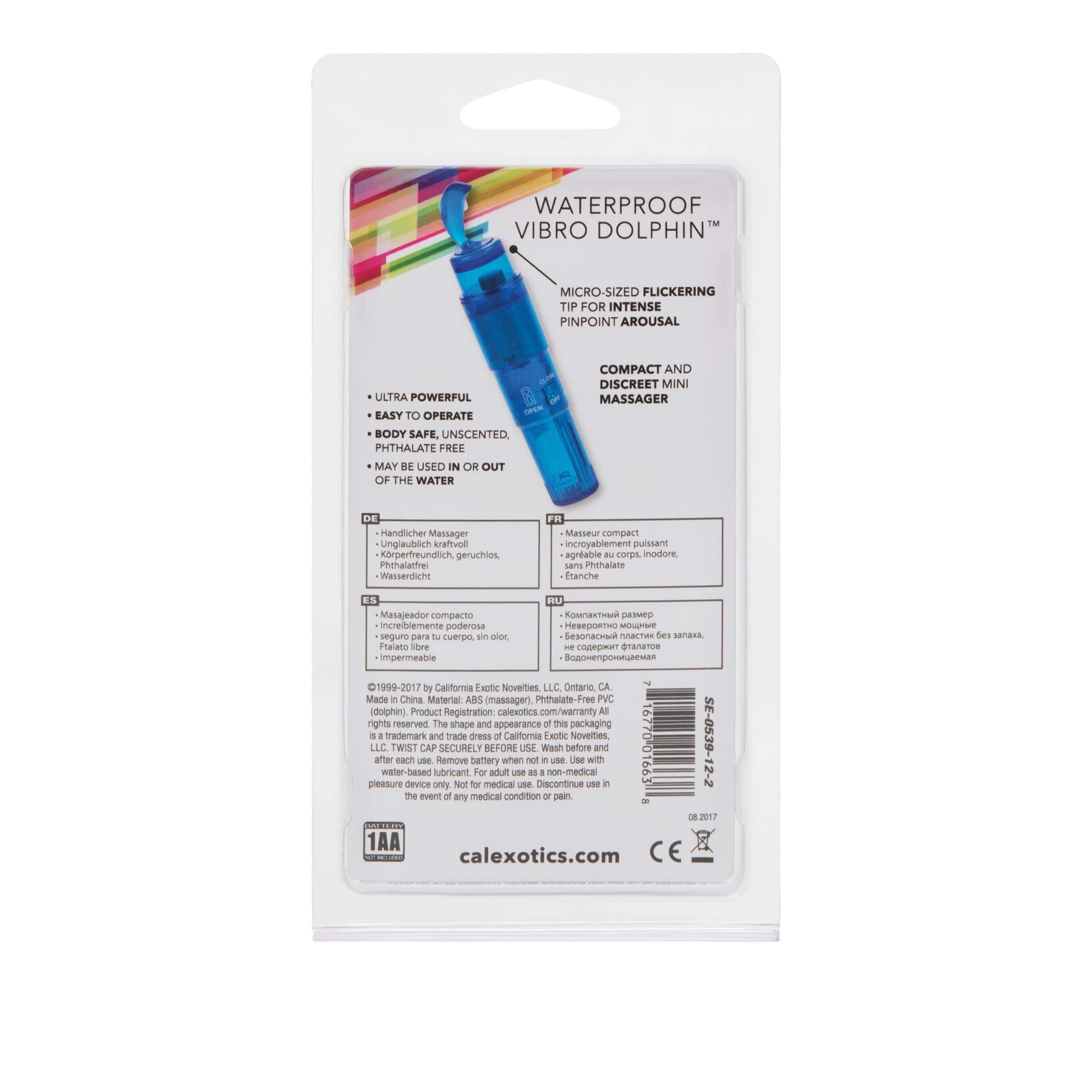 California Exotics - Waterproof Vibro Dolphin Clit Massager (Blue) Clit Massager (Vibration) Non Rechargeable 716770016638 CherryAffairs