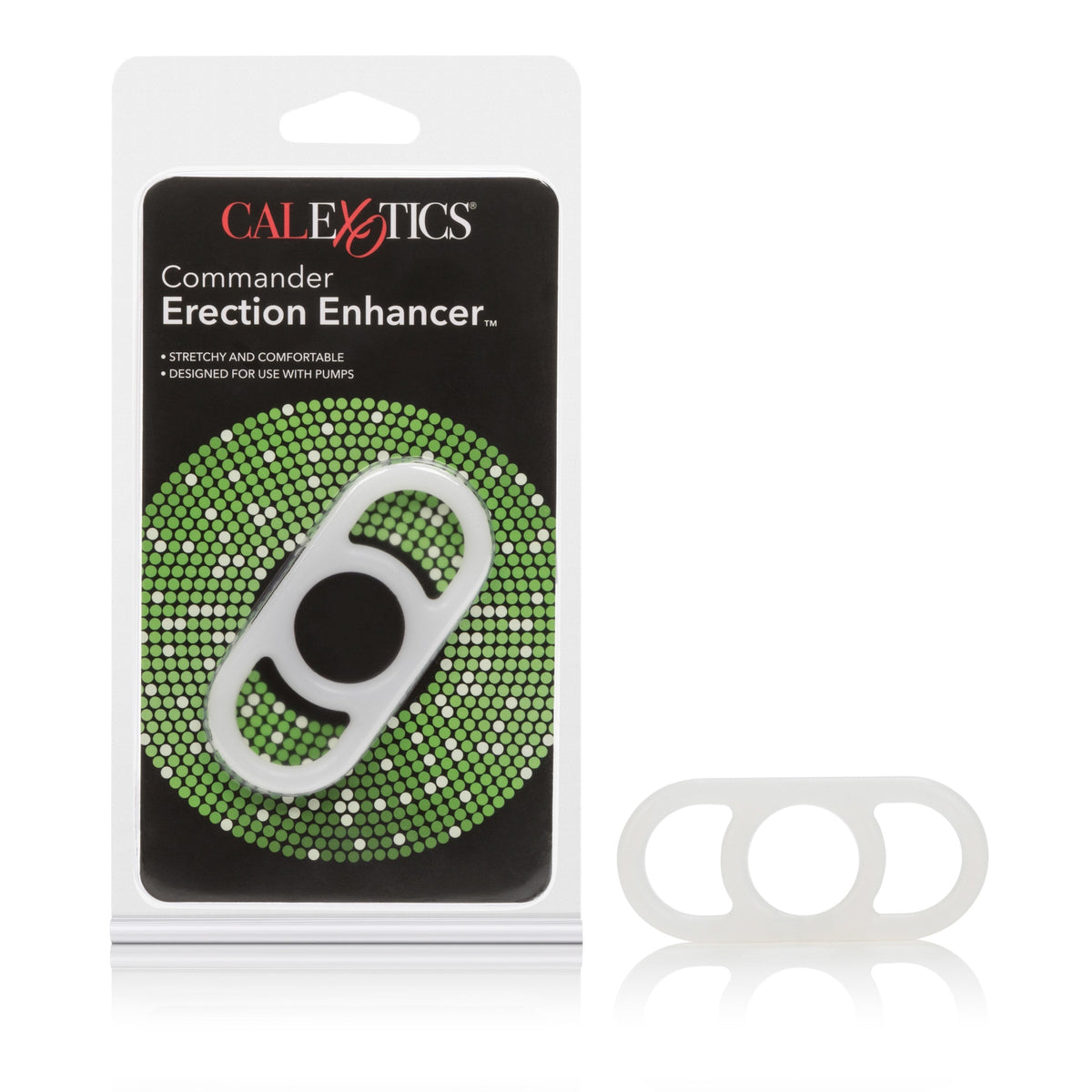 California Exotics - Commander Erection Enhancer Cock Ring (White) Rubber Cock Ring (Non Vibration) Durio Asia