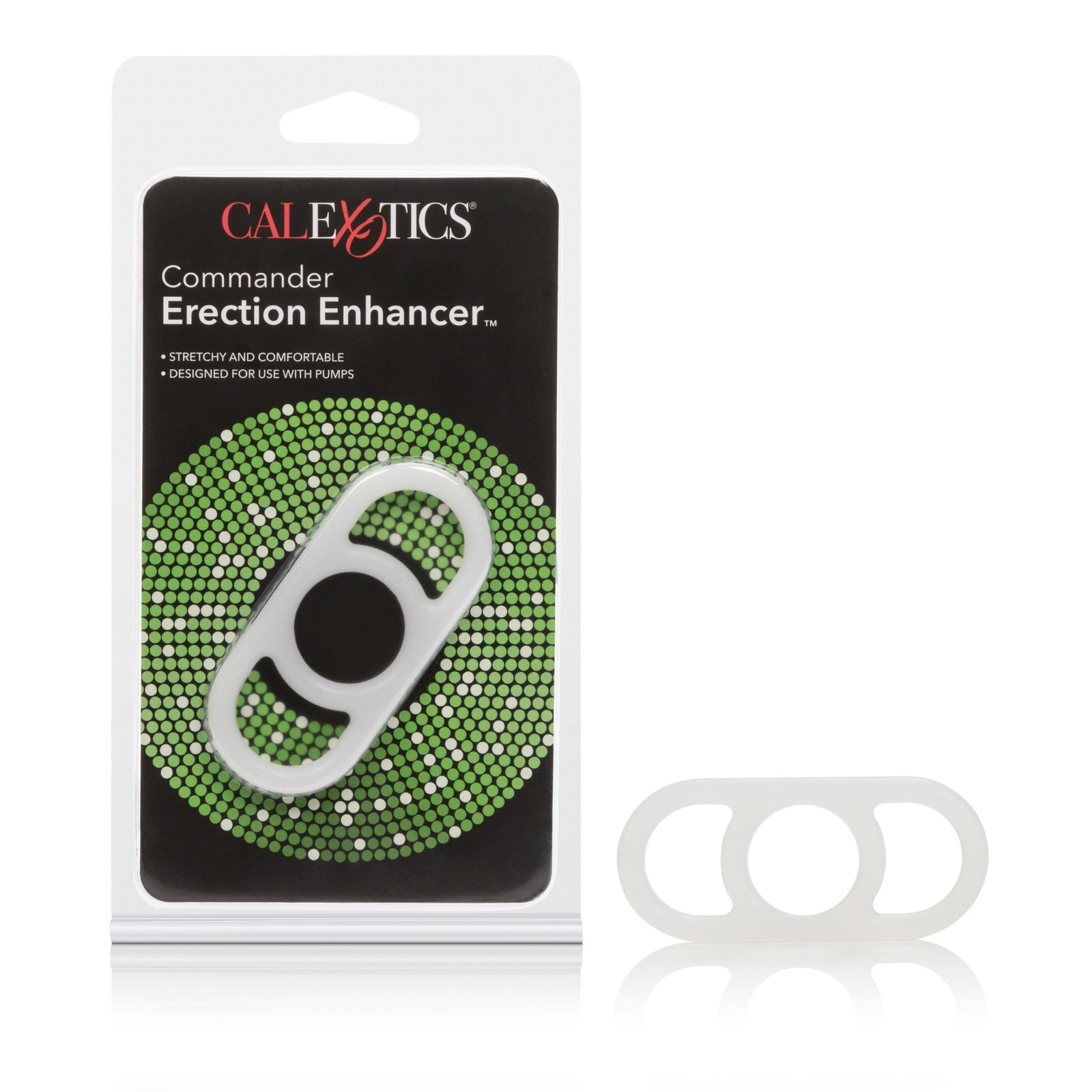 California Exotics - Commander Erection Enhancer Cock Ring (White) Rubber Cock Ring (Non Vibration) Durio Asia