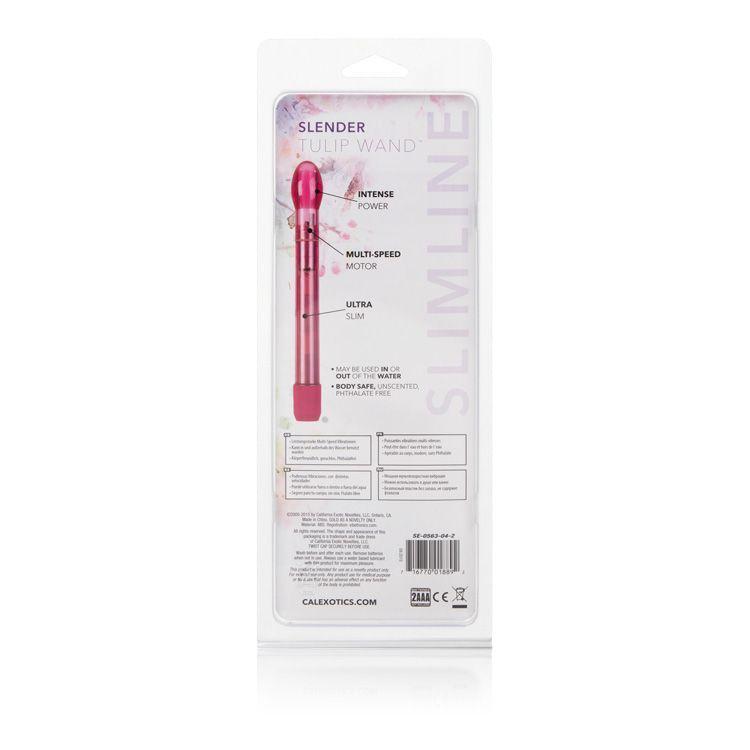 California Exotics - Slender Tulip Wand Slimline Vibrator (Pink) Non Realistic Dildo w/o suction cup (Vibration) Non Rechargeable Singapore