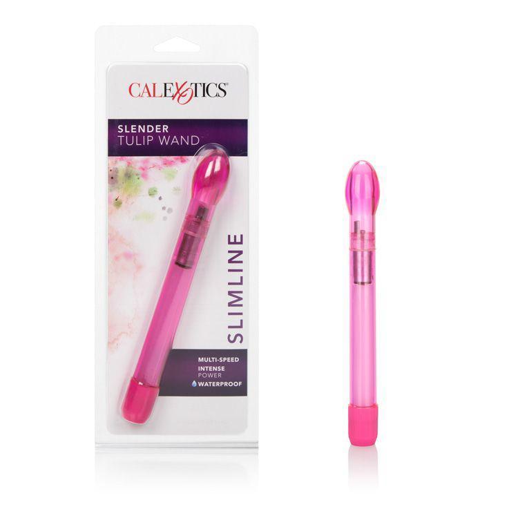 California Exotics - Slender Tulip Wand Slimline Vibrator (Pink) Non Realistic Dildo w/o suction cup (Vibration) Non Rechargeable Durio Asia