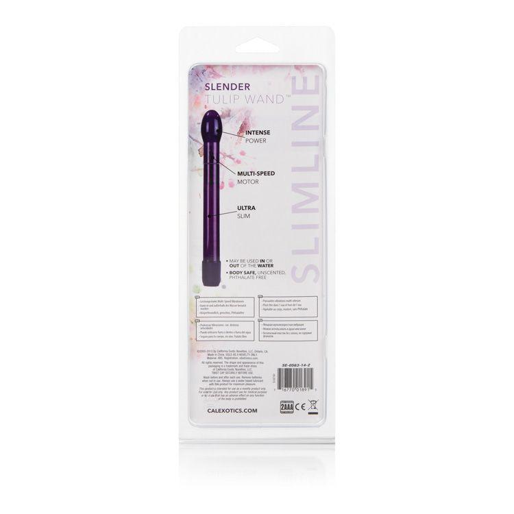 California Exotics - Slender Tulip Wand Slimline Vibrator (Purple) Non Realistic Dildo w/o suction cup (Vibration) Non Rechargeable Singapore