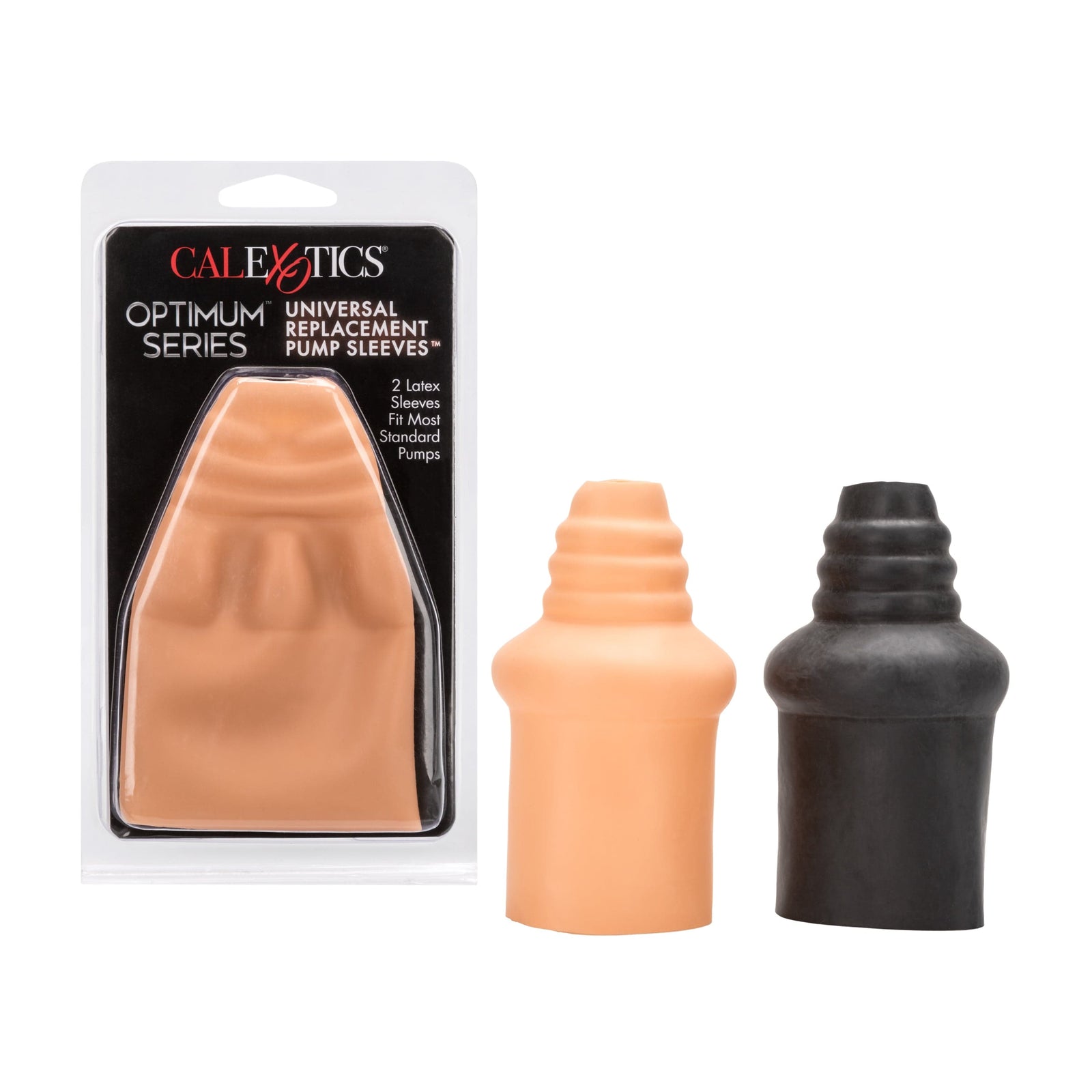 California Exotics - Optimum Series Universal Replacement Pump Sleeves (Beige/Black) Accessories 620083152 CherryAffairs