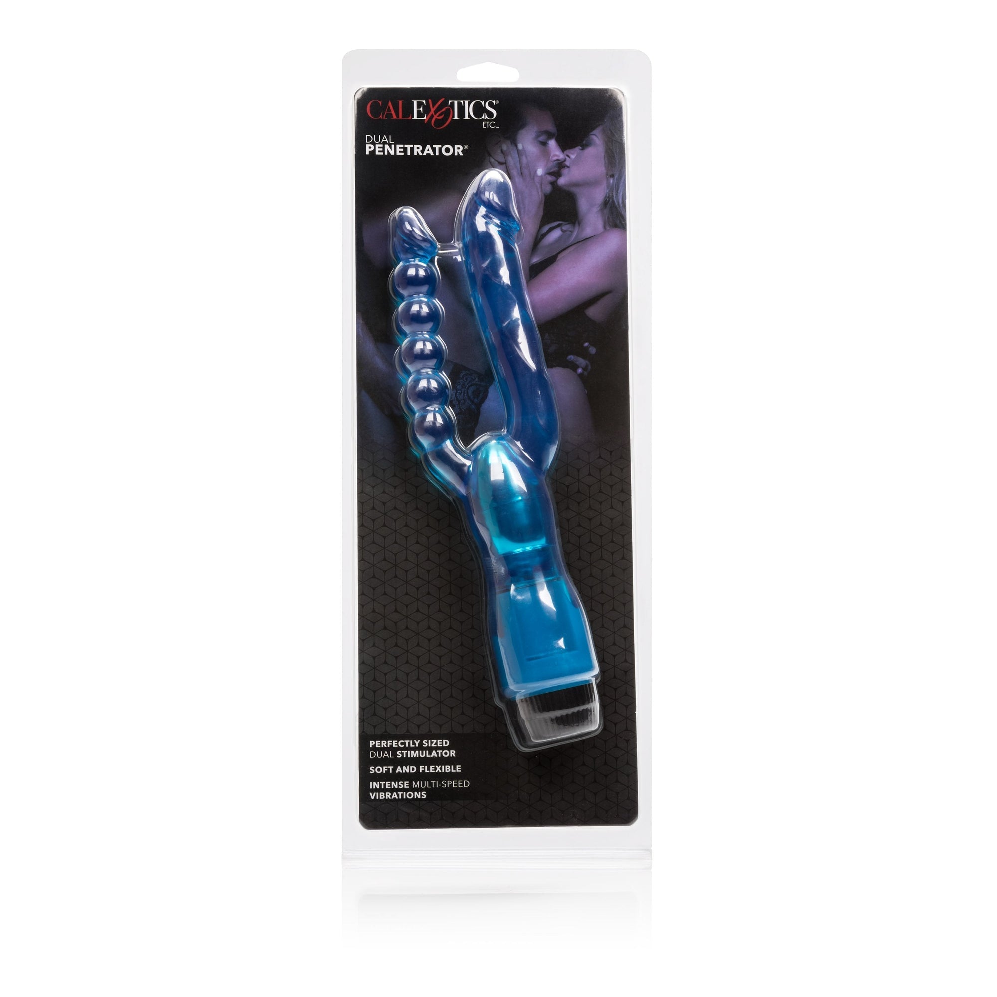 California Exotics - Dual Penetrator Vibrator (Blue) Realistic Dildo w/o suction cup (Vibration) Non Rechargeable Singapore
