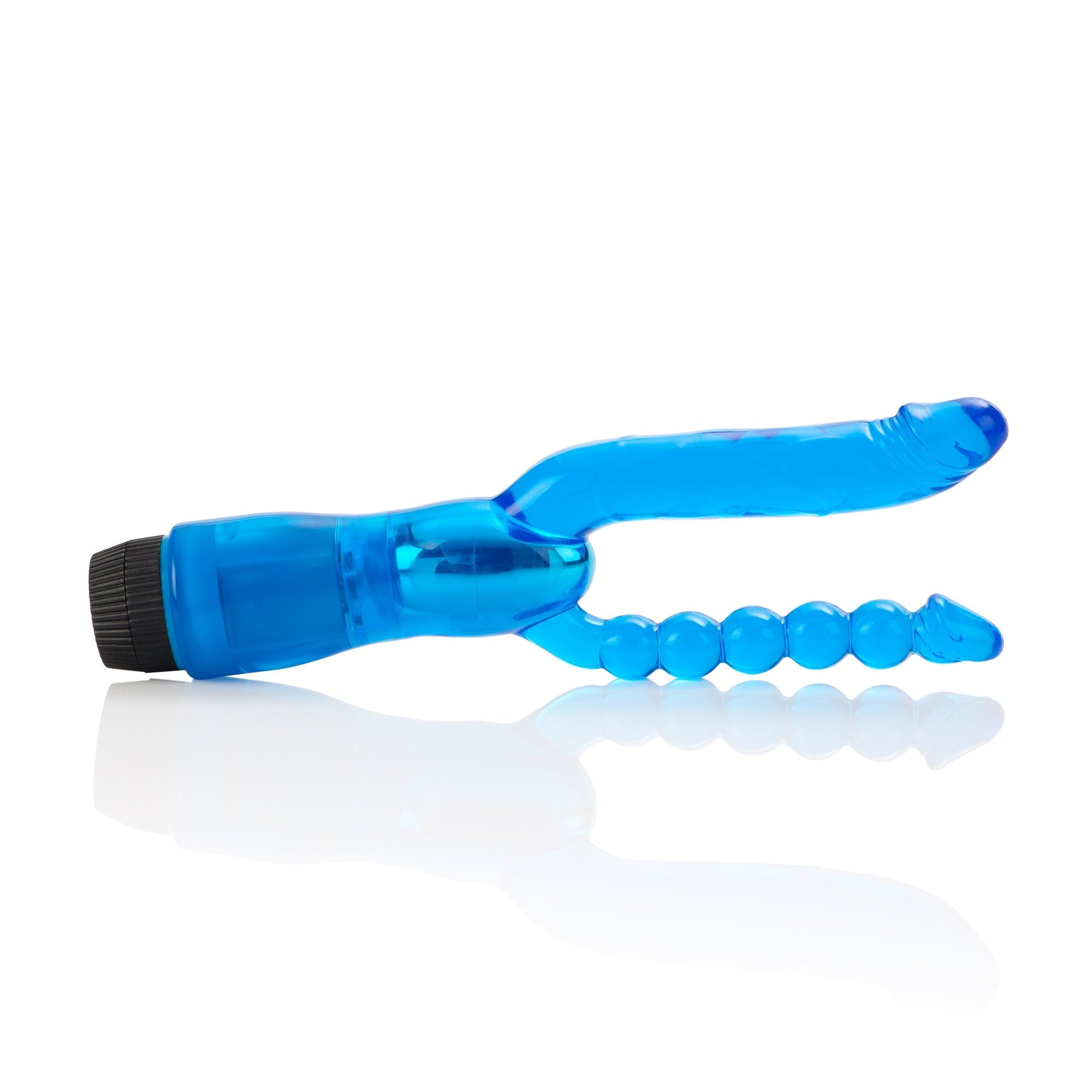 California Exotics - Dual Penetrator Vibrator (Blue) Realistic Dildo w/o suction cup (Vibration) Non Rechargeable Singapore