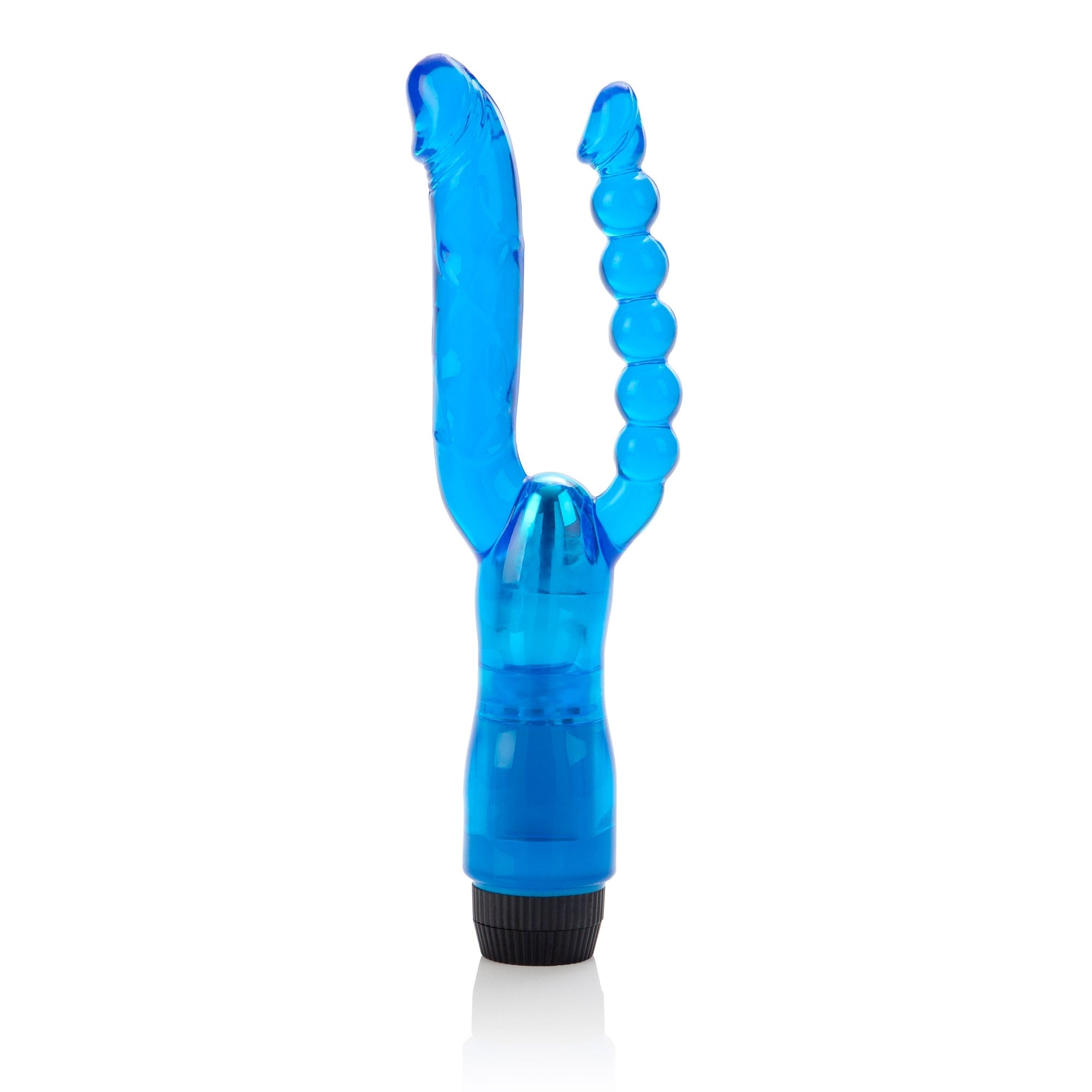 California Exotics - Dual Penetrator Vibrator (Blue) Realistic Dildo w/o suction cup (Vibration) Non Rechargeable Singapore