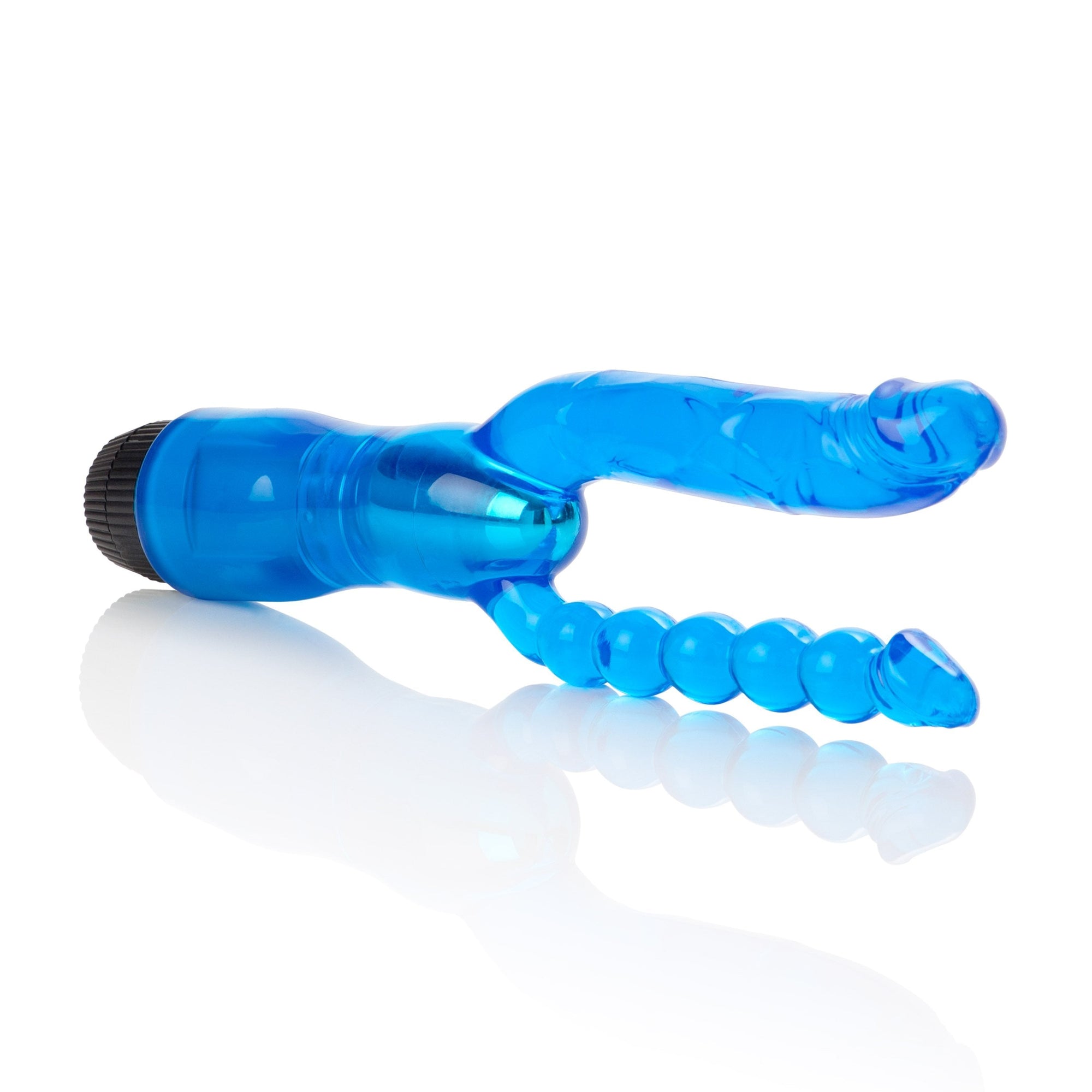 California Exotics - Dual Penetrator Vibrator (Blue) Realistic Dildo w/o suction cup (Vibration) Non Rechargeable Singapore
