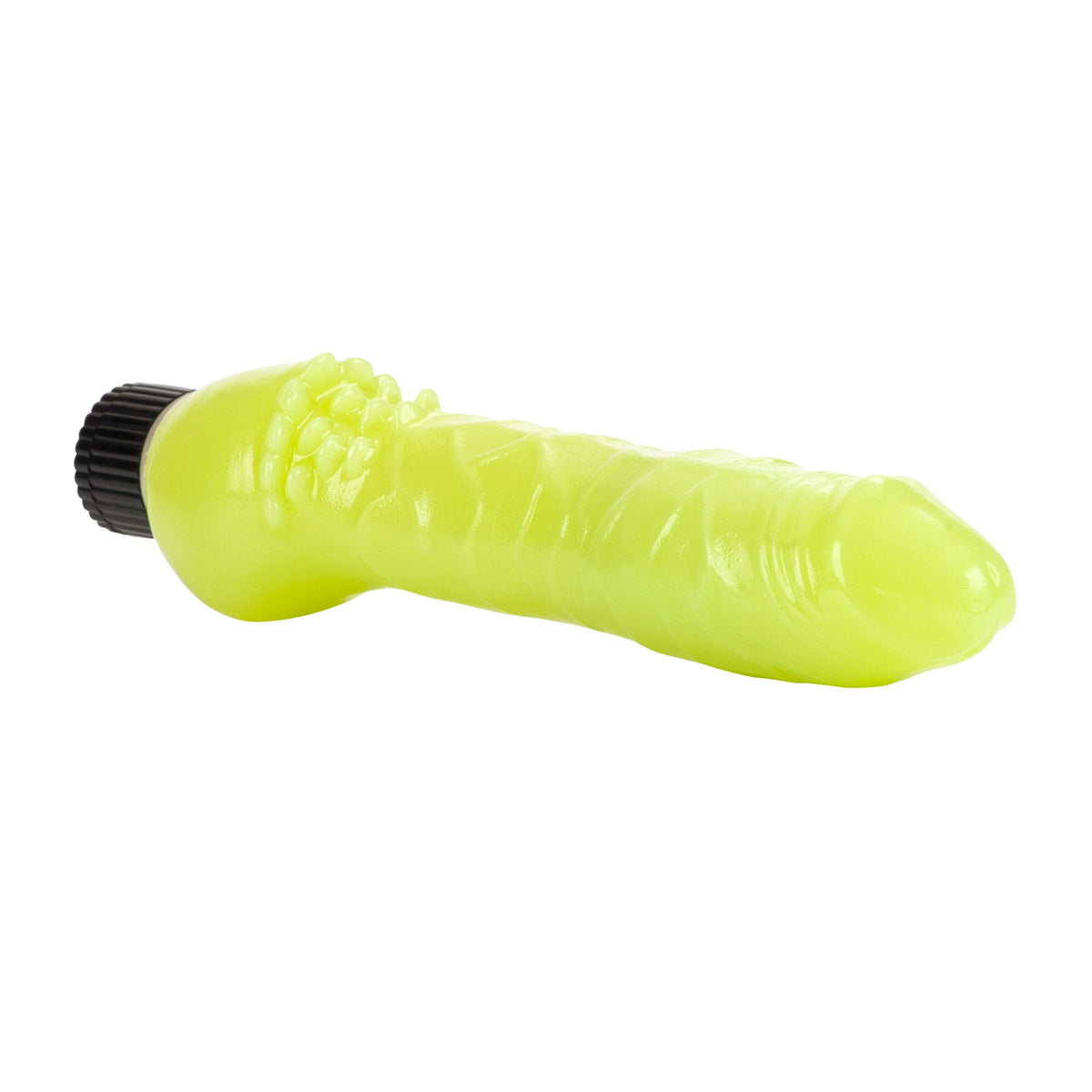 California Exotics - Glow In The Dark Jelly Vibe Realistic Dildo (Green) Realistic Dildo w/o suction cup (Vibration) Non Rechargeable 716770027818 CherryAffairs