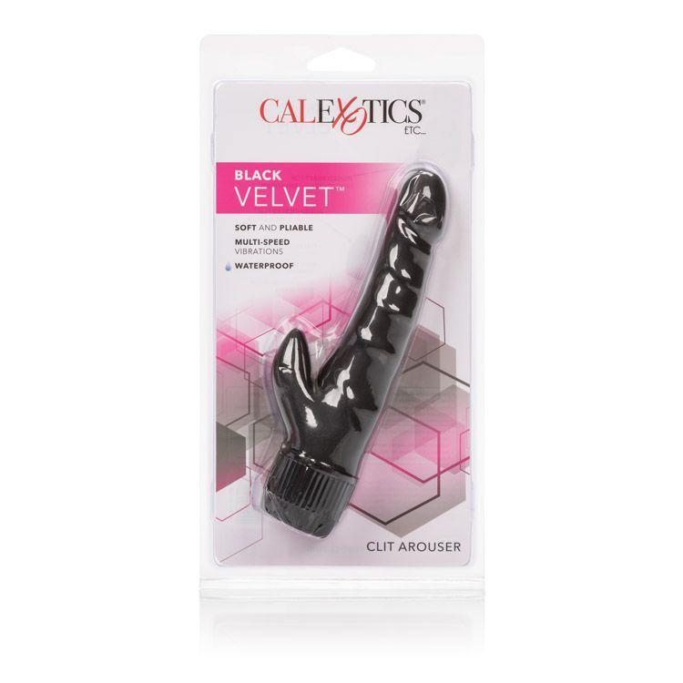 California Exotics - Black Velvet Clit Arouser Rabbit Vibrator (Black) Rabbit Dildo (Vibration) Non Rechargeable Singapore