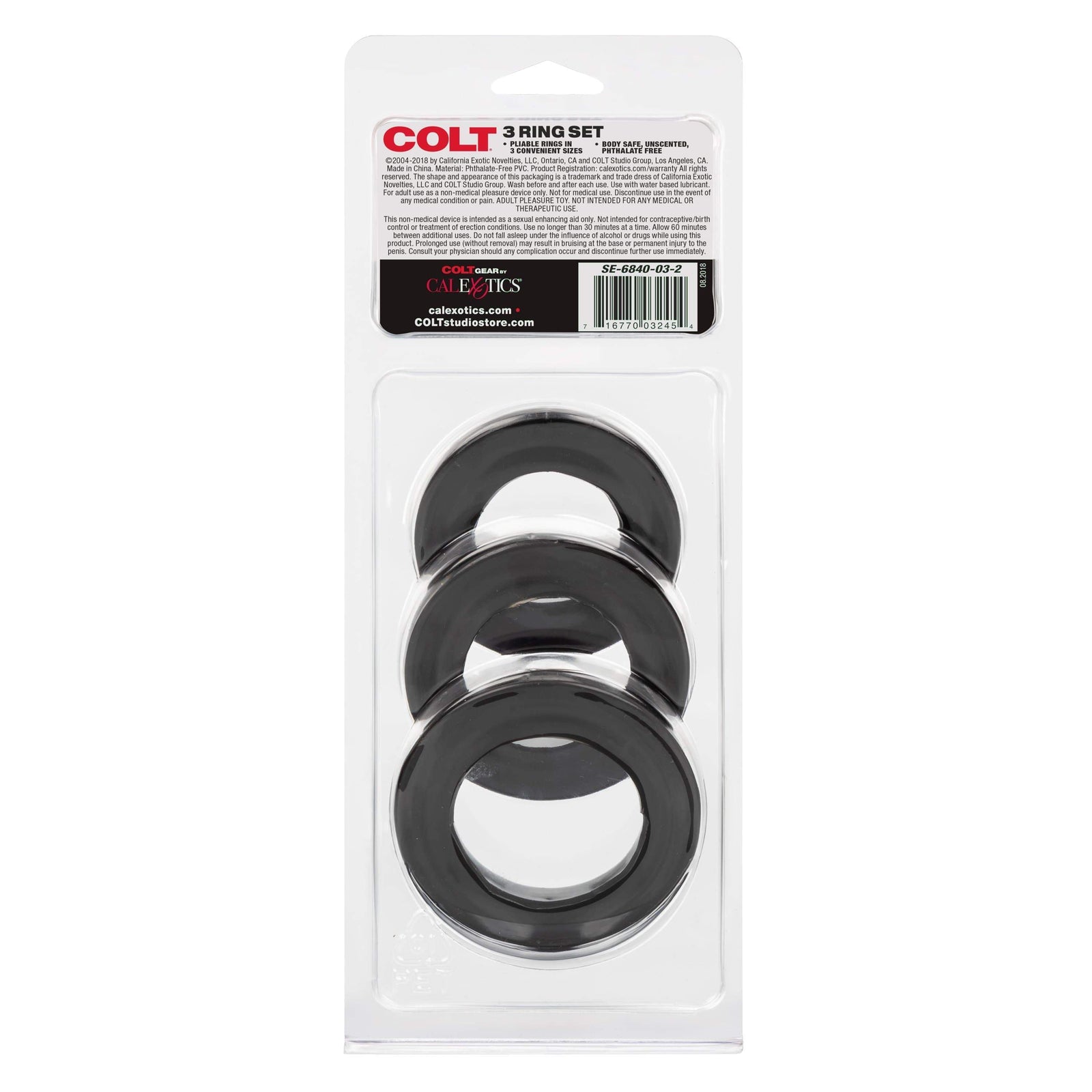 California Exotics - COLT 3 Cock Ring Set (Black) Cock Ring (Non Vibration) 716770032454 CherryAffairs