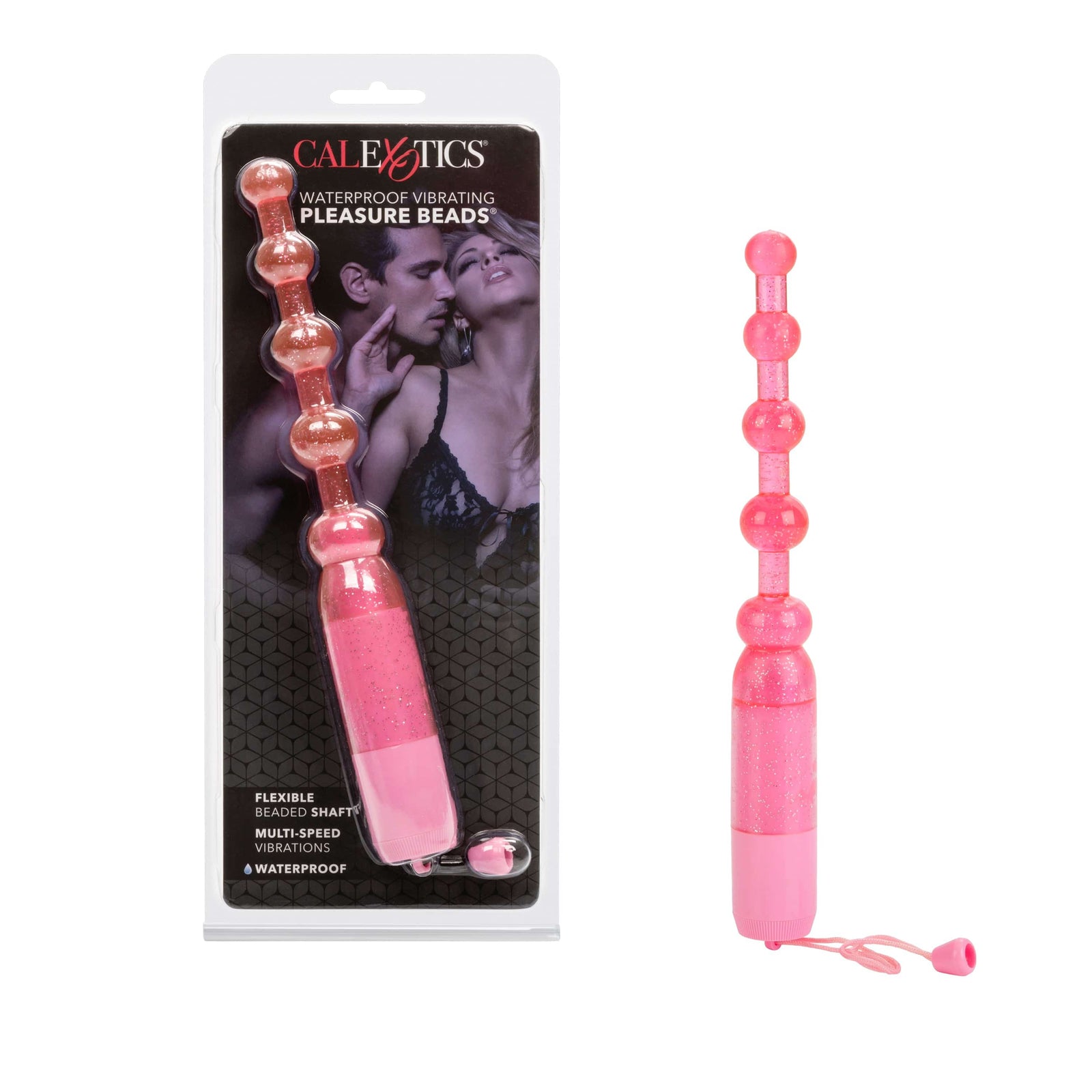 California Exotics - Waterproof Vibrating Pleasure Anal Beads (Pink) Anal Beads (Vibration) Non Rechargeable 620084708 CherryAffairs