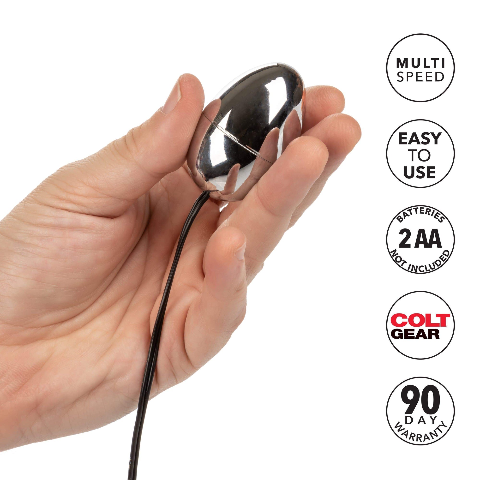 California Exotics - COLT Multi Speed Power Bullet Pak Universal Egg with Remote (Silver) Wired Remote Control Egg (Vibration) Non Rechargeable 716770032850 CherryAffairs