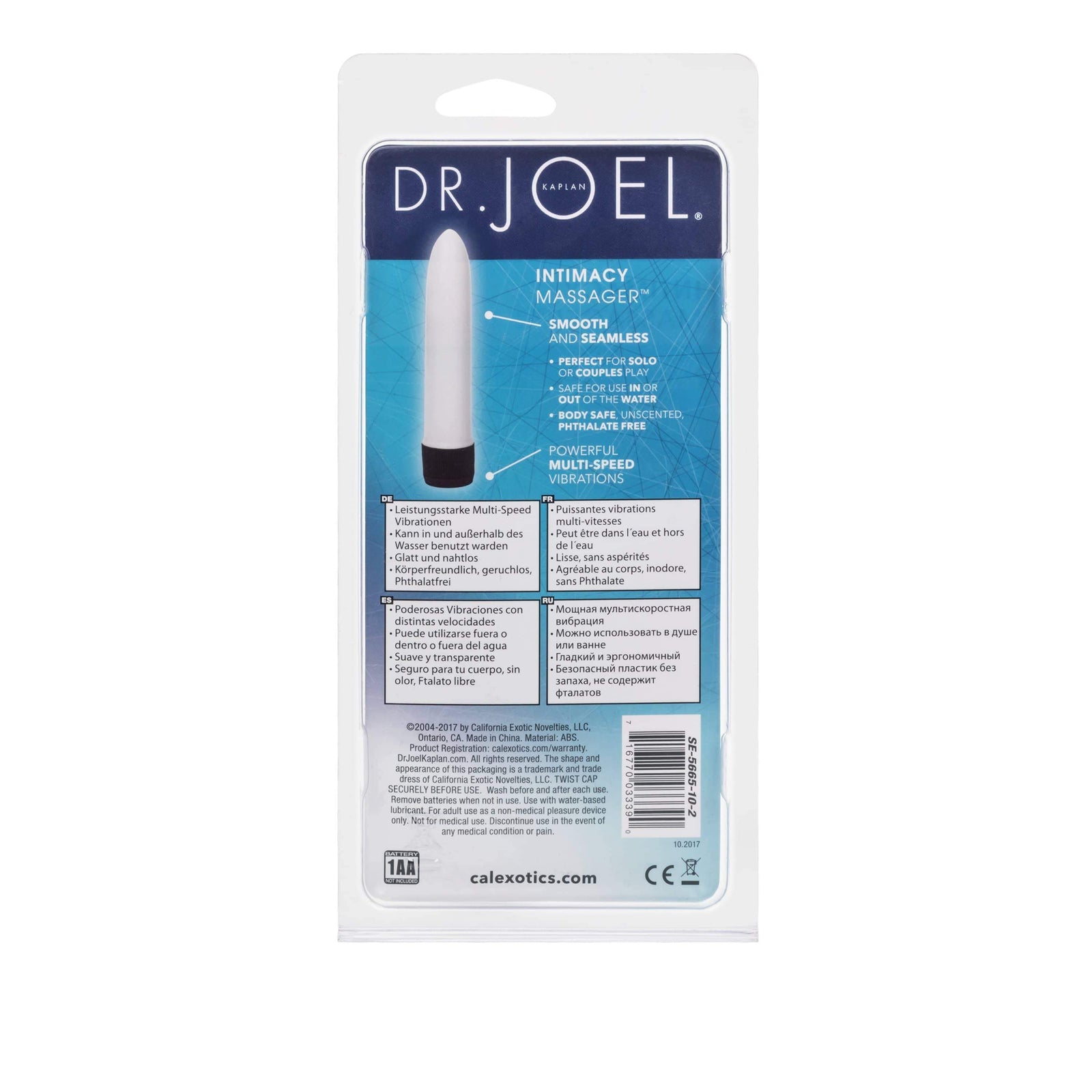 California Exotics - Dr Joel Kaplan Intimacy Vibrating  Massager 4.5" (White) Non Realistic Dildo w/o suction cup (Vibration) Non Rechargeable 716770033390 CherryAffairs
