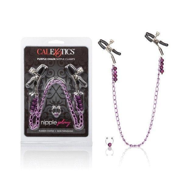 California Exotics - Chain Nipple Clamps (Purple) Nipple Clamps (Non Vibration) Durio Asia