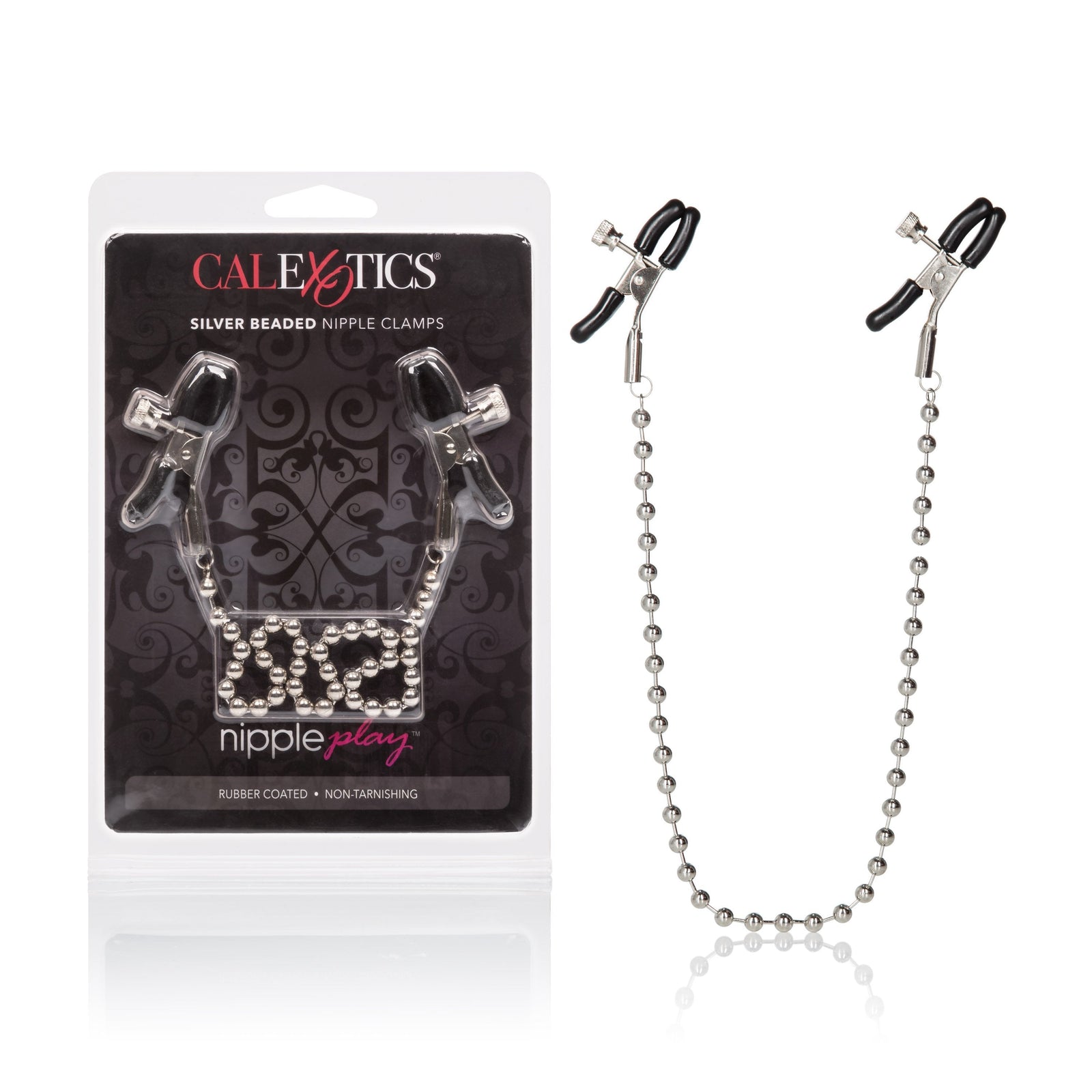 California Exotics - Nipple Play Silver Beaded Nipple Clamps (Silver) Nipple Clamps (Non Vibration) Durio Asia