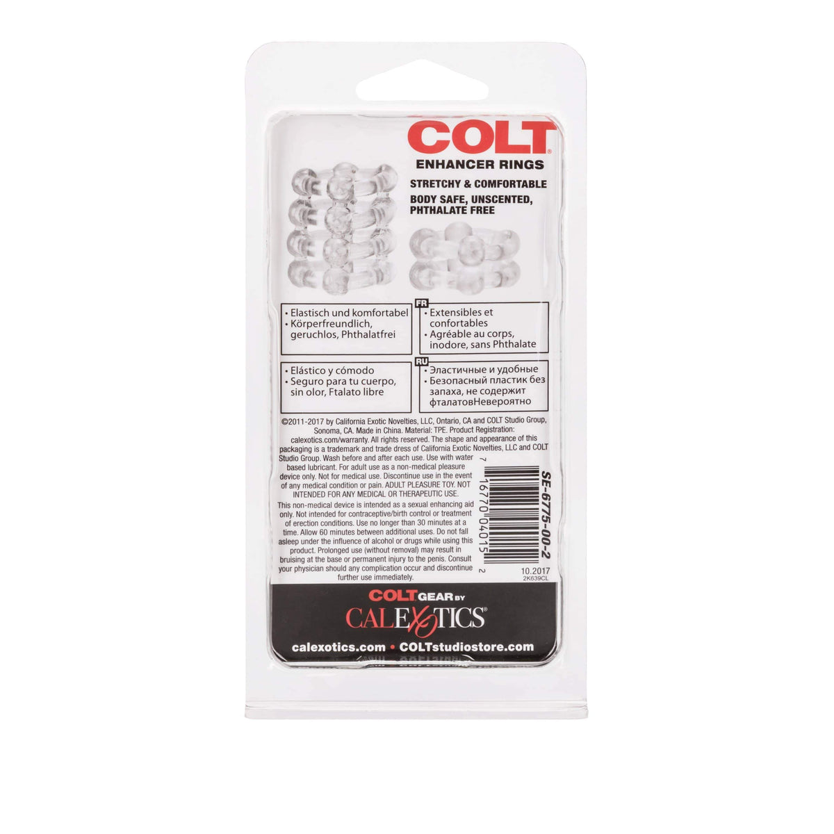 California Exotics - COLT Enhancer Cock Rings (Clear) Cock Ring (Non Vibration) 716770040169 CherryAffairs