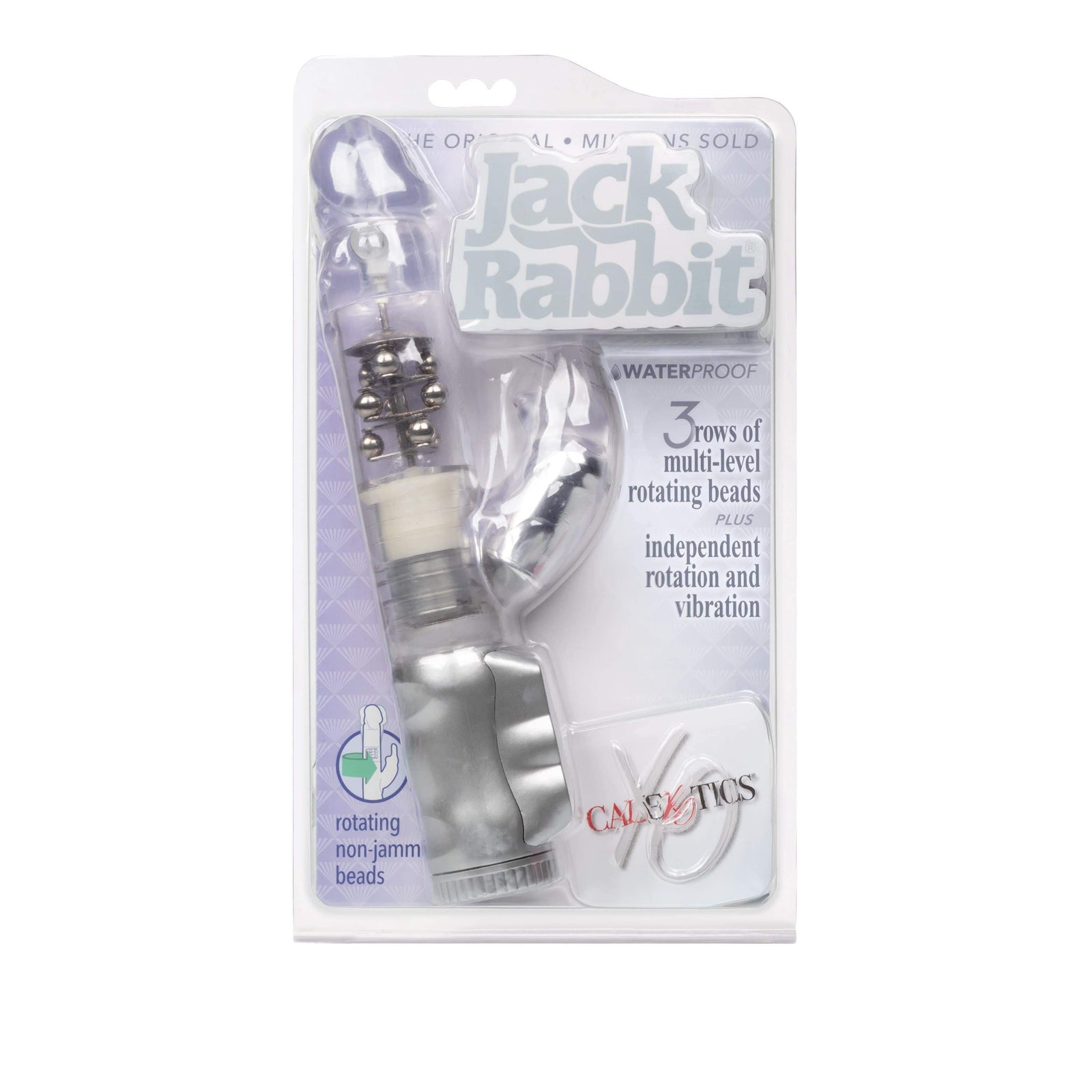California Exotics - Jack Rabbit Waterproof 3 Rows Jack Rabbit Vibrator (Grey) Rabbit Dildo (Vibration) Non Rechargeable 716770040275 CherryAffairs