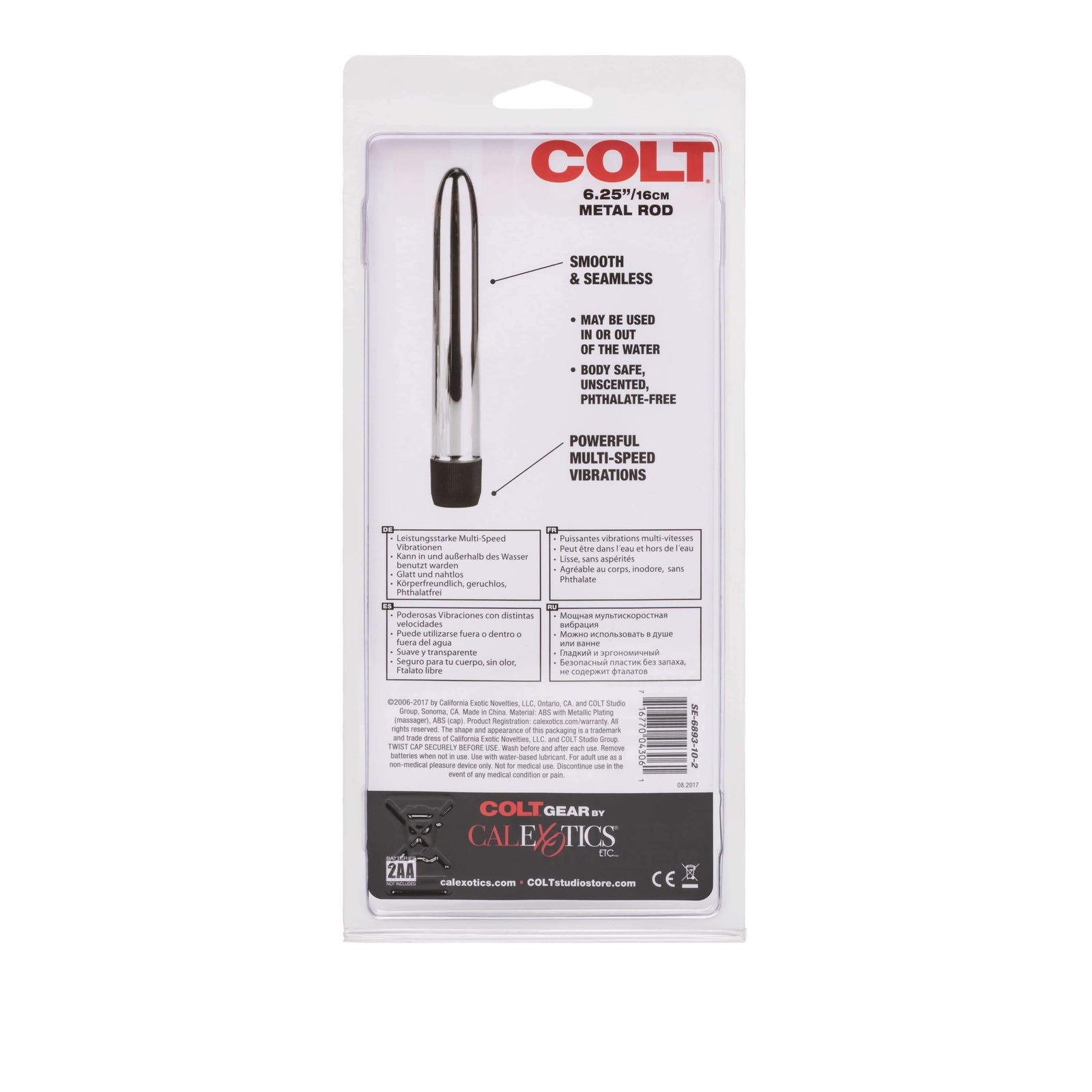 California Exotics - COLT Metal Rod Vibrator 6.25" (Silver) Non Realistic Dildo w/o suction cup (Vibration) Non Rechargeable 716770043061 CherryAffairs