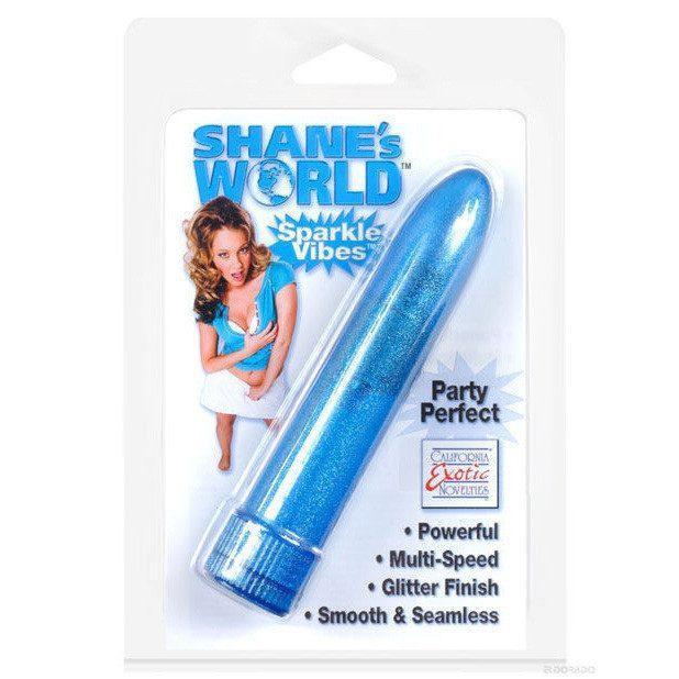 California Exotics - Shane's World Sparkle Vibe (Blue) Non Realistic Dildo w/o suction cup (Vibration) Non Rechargeable Durio Asia