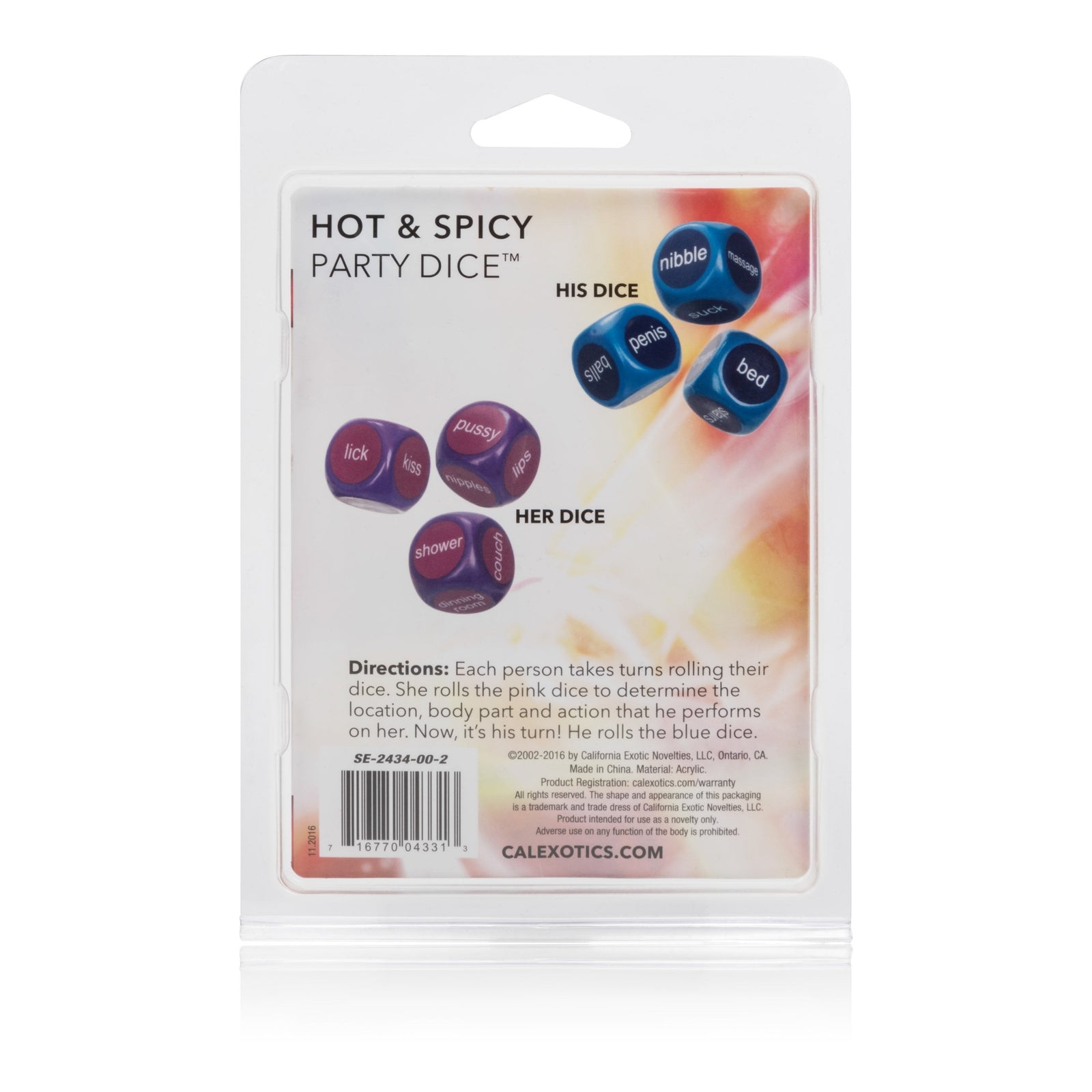 California Exotics - Hot and Spicy Party Dice (Multi Colour) Games Singapore