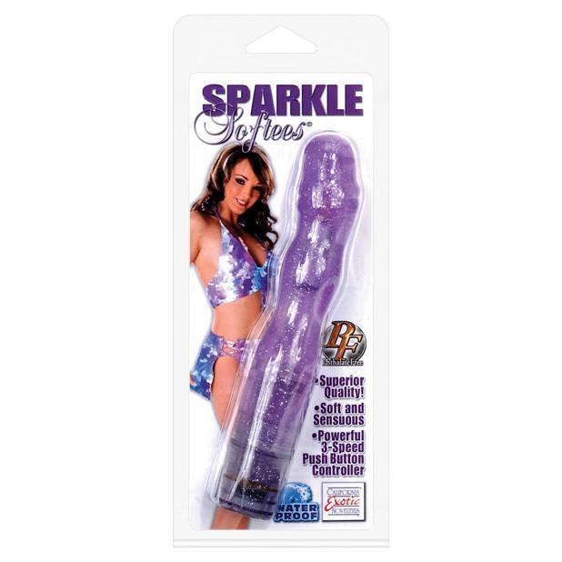 California Exotics - Sparkle Softees G Vibrator (Purple) Non Realistic Dildo w/o suction cup (Vibration) Non Rechargeable Durio Asia