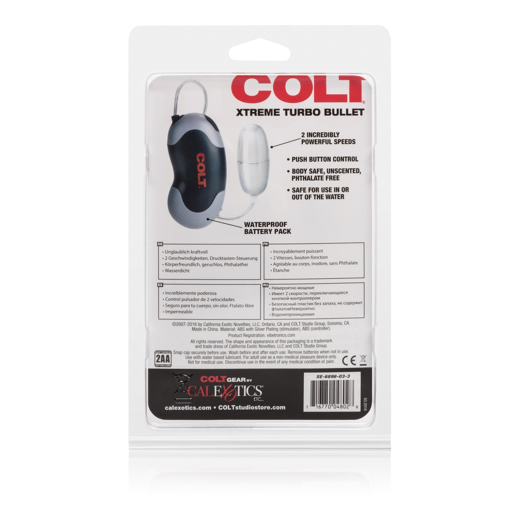 California Exotics - COLT Xtreme Turbo Bullet Vibrator (Silver) Wired Remote Control Egg (Vibration) Non Rechargeable Singapore