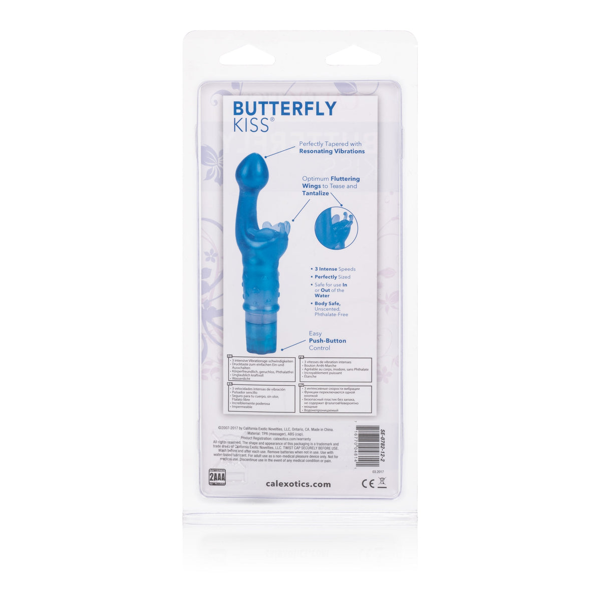 California Exotics - Butterfly Kiss Clit Massager (Blue) Clit Massager (Vibration) Non Rechargeable Singapore