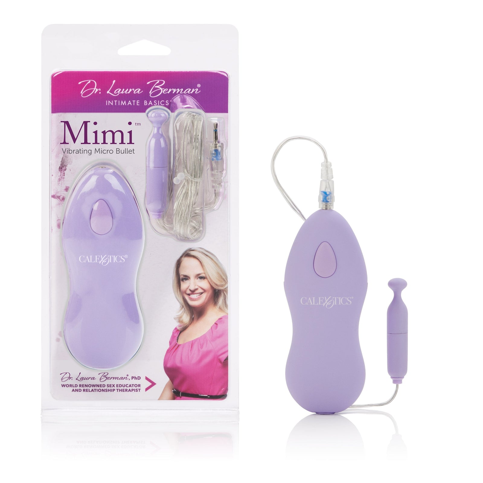 California Exotics - Dr Laura Berman Mimi Vibrating Micro Bullet (Purple) Wired Remote Control Egg (Vibration) Non Rechargeable Durio Asia