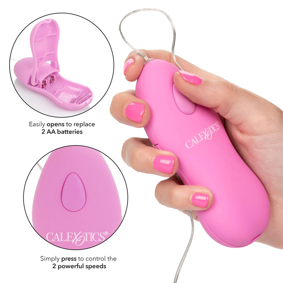 California Exotics - Classic Remote Whisper Micro Heated Bullet Vibrator (Pink) Wired Remote Control Egg (Vibration) Non Rechargeable 716770050199 CherryAffairs