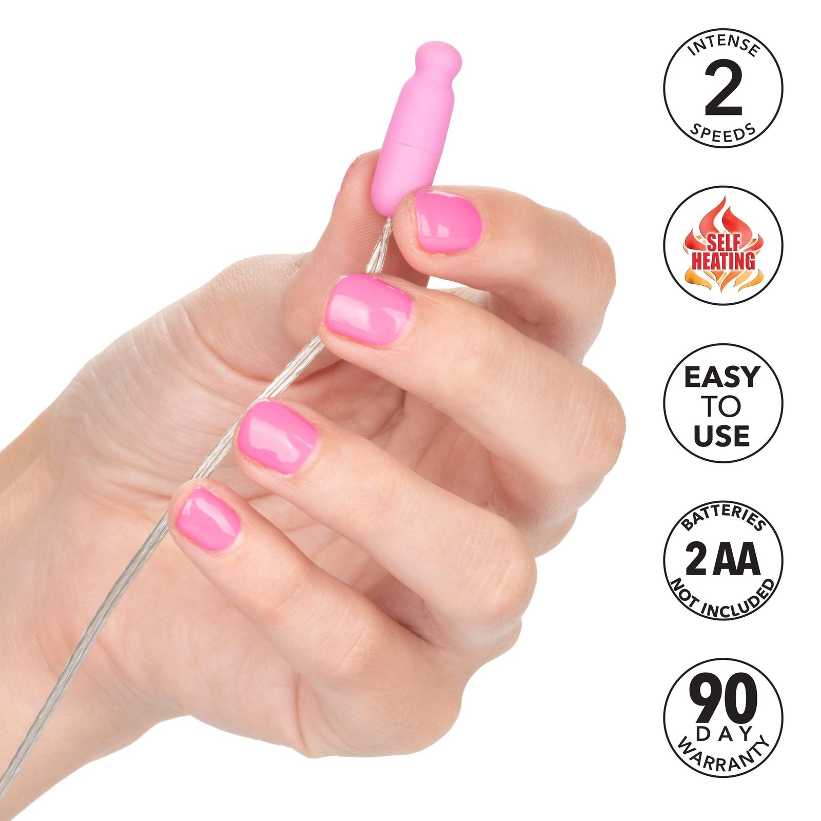 California Exotics - Classic Remote Whisper Micro Heated Bullet Vibrator (Pink) Wired Remote Control Egg (Vibration) Non Rechargeable 716770050199 CherryAffairs