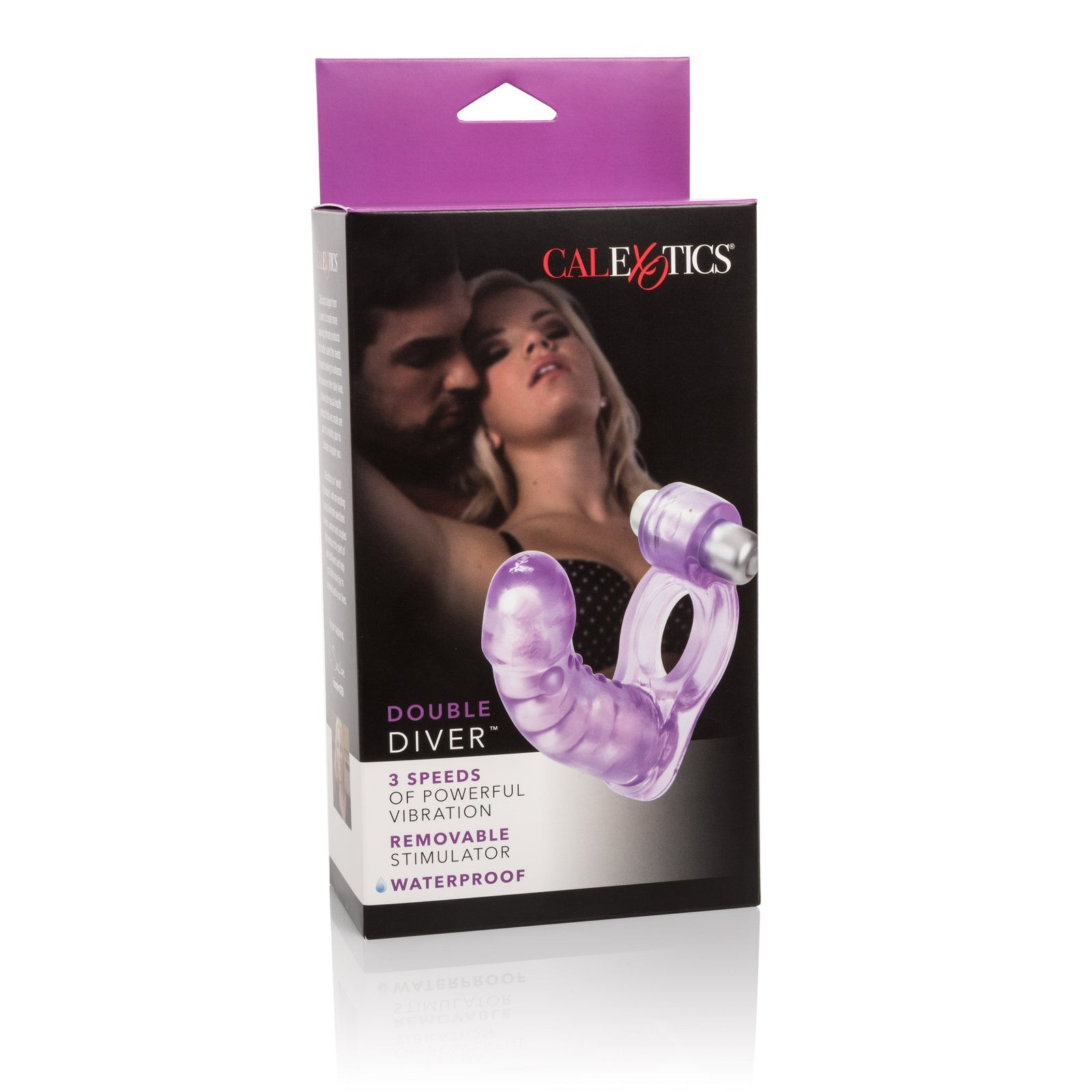 California Exotics - Double Diver Vibrating Cock Ring (Purple) Rubber Cock Ring (Vibration) Non Rechargeable Singapore