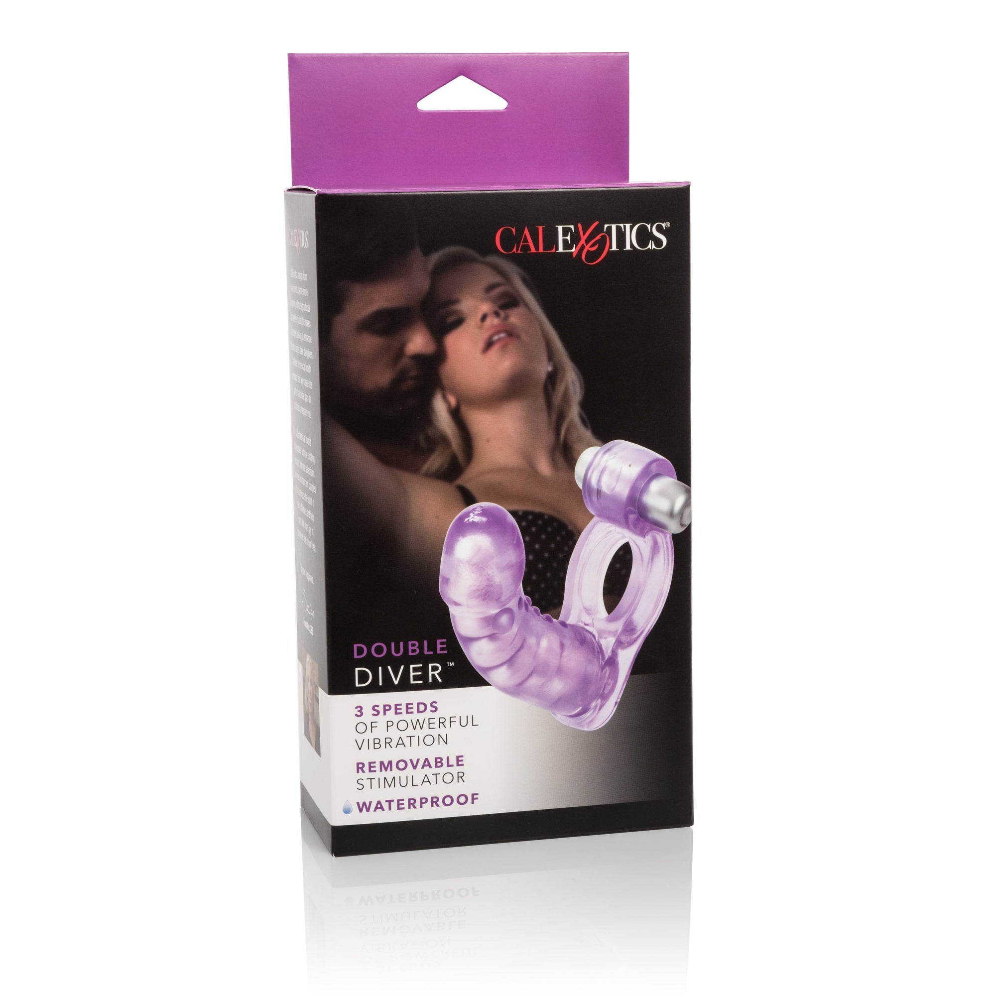 California Exotics - Double Diver Vibrating Cock Ring (Purple) Rubber Cock Ring (Vibration) Non Rechargeable Singapore