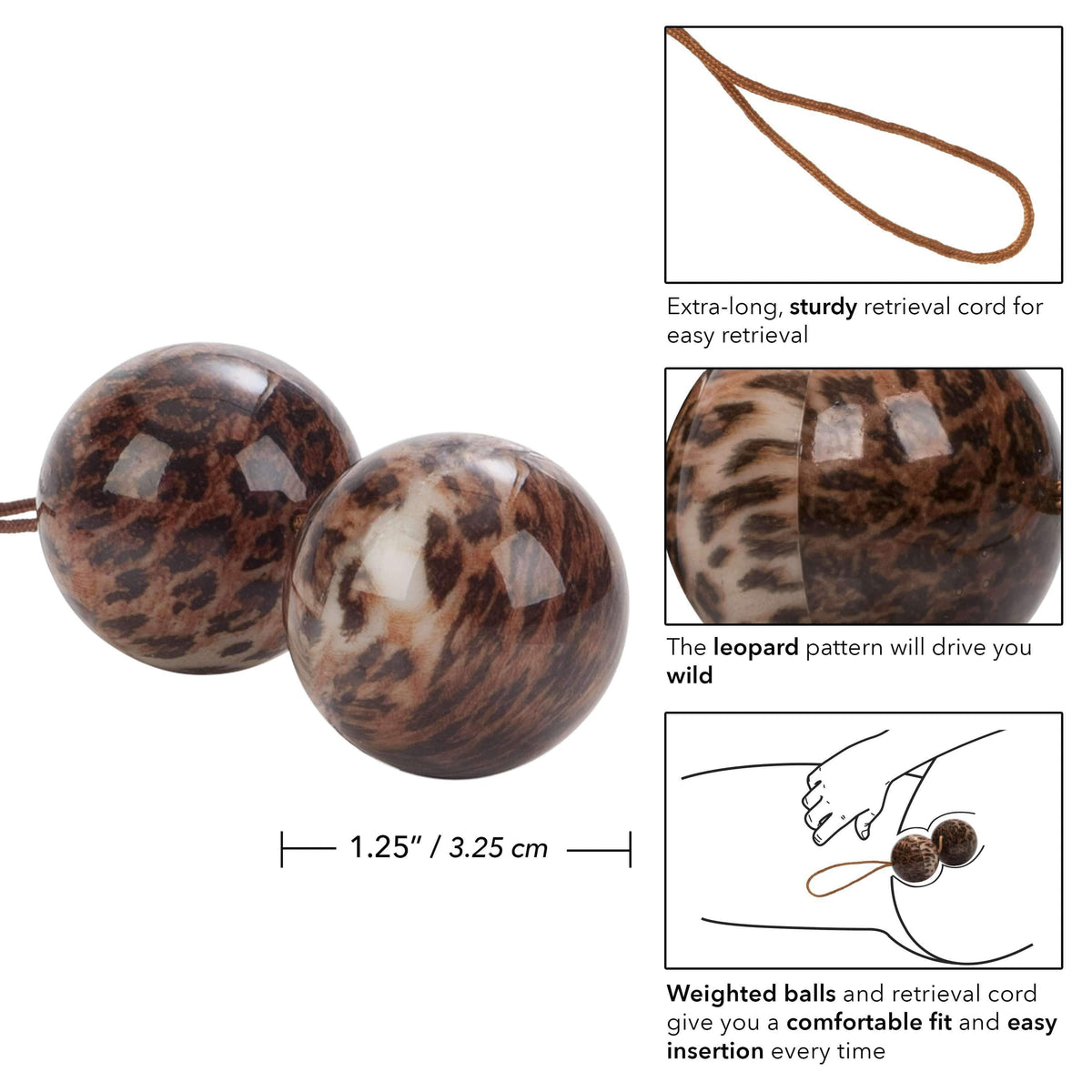 California Exotics - Leopard Duotone Weighted Kegel Balls (Leopard) Kegel Balls (Non Vibration) 716770052186 CherryAffairs