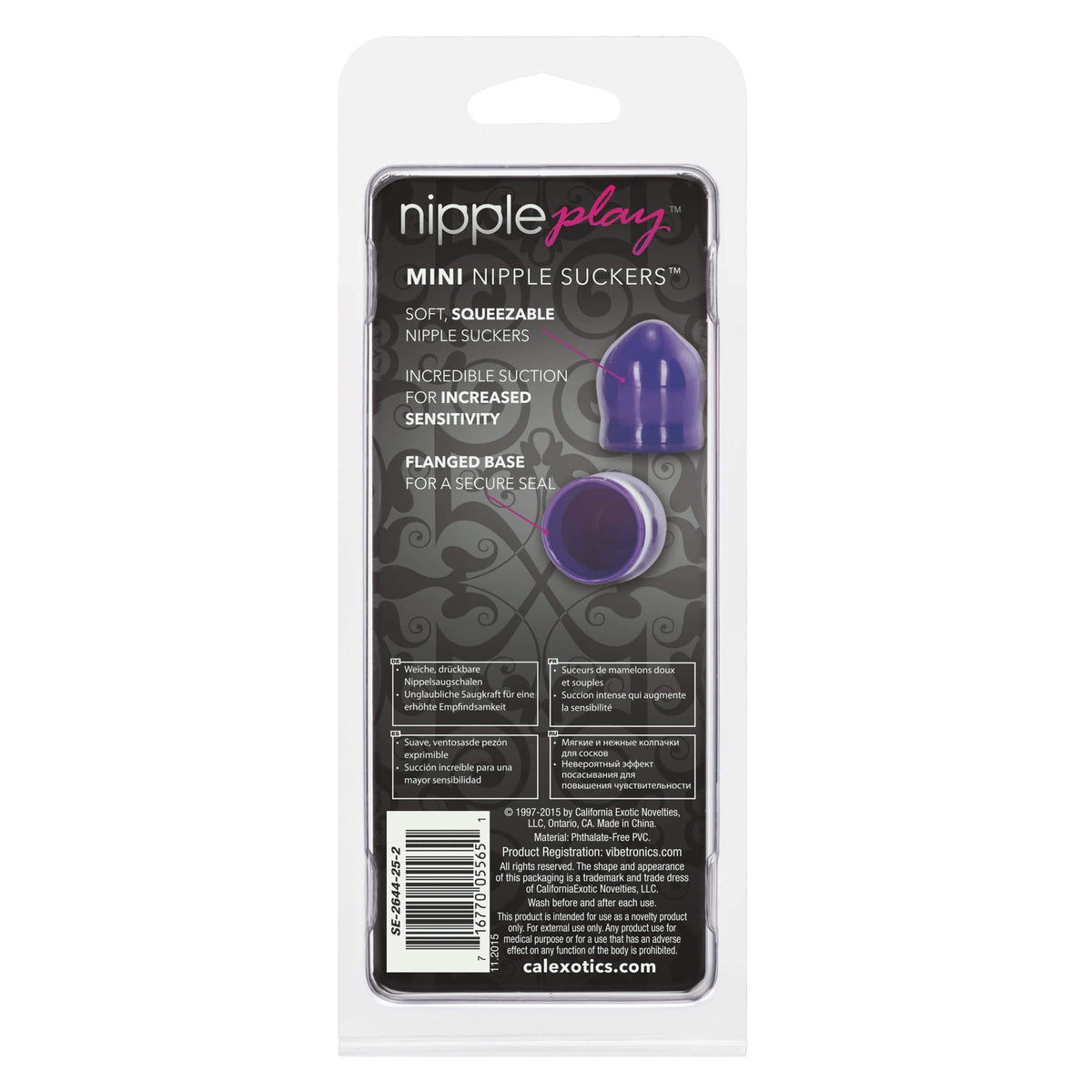 California Exotics - Nipple Play Mini Nipple Suckers (Purple) Nipple Pumps (Non Vibration) 716770055651 CherryAffairs
