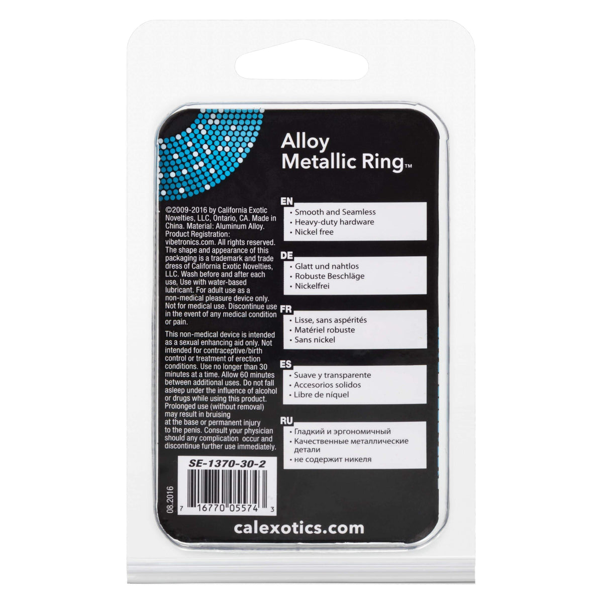 California Exotics - Alloy Metallic Cock Ring Extra Large (Silver) Metal Cock Ring (Non Vibration) 716770055743 CherryAffairs