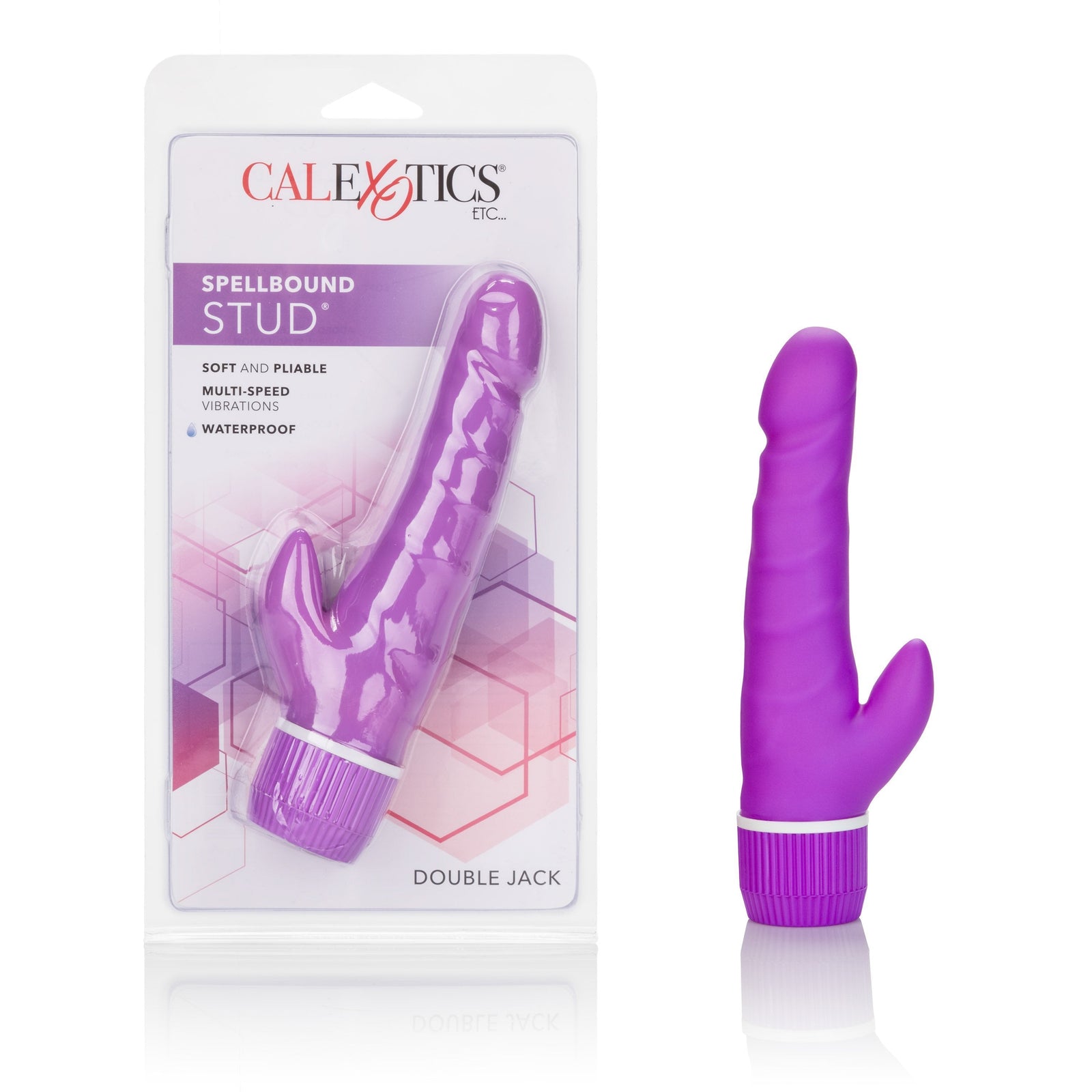 California Exotics - Spellbound Stud Double Jack Rabbit Vibrator (Purple) Rabbit Dildo (Vibration) Non Rechargeable Durio Asia
