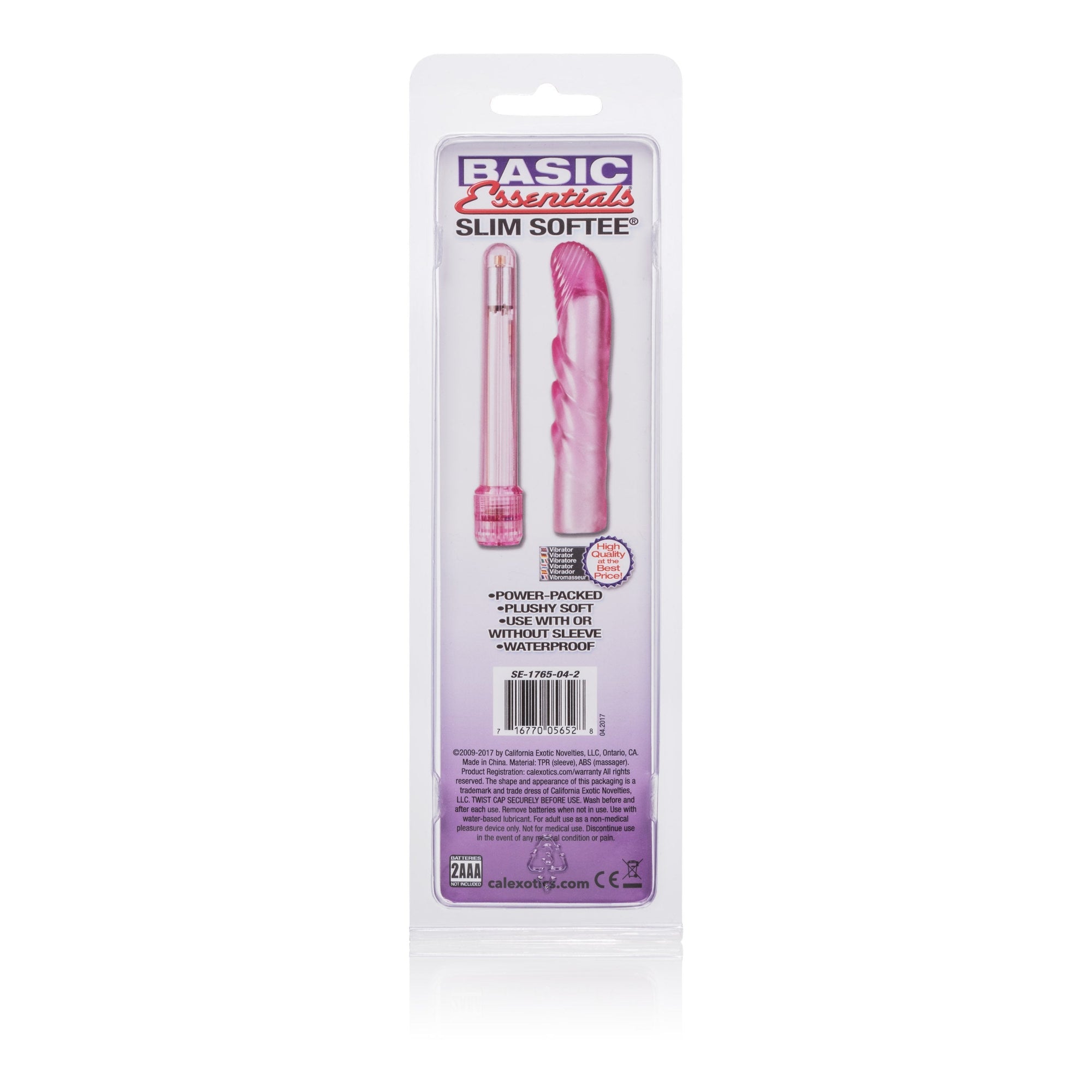 California Exotics - Basic Essentials Slim Softee G Spot Vibrator (Pink) G Spot Dildo (Vibration) Non Rechargeable Singapore