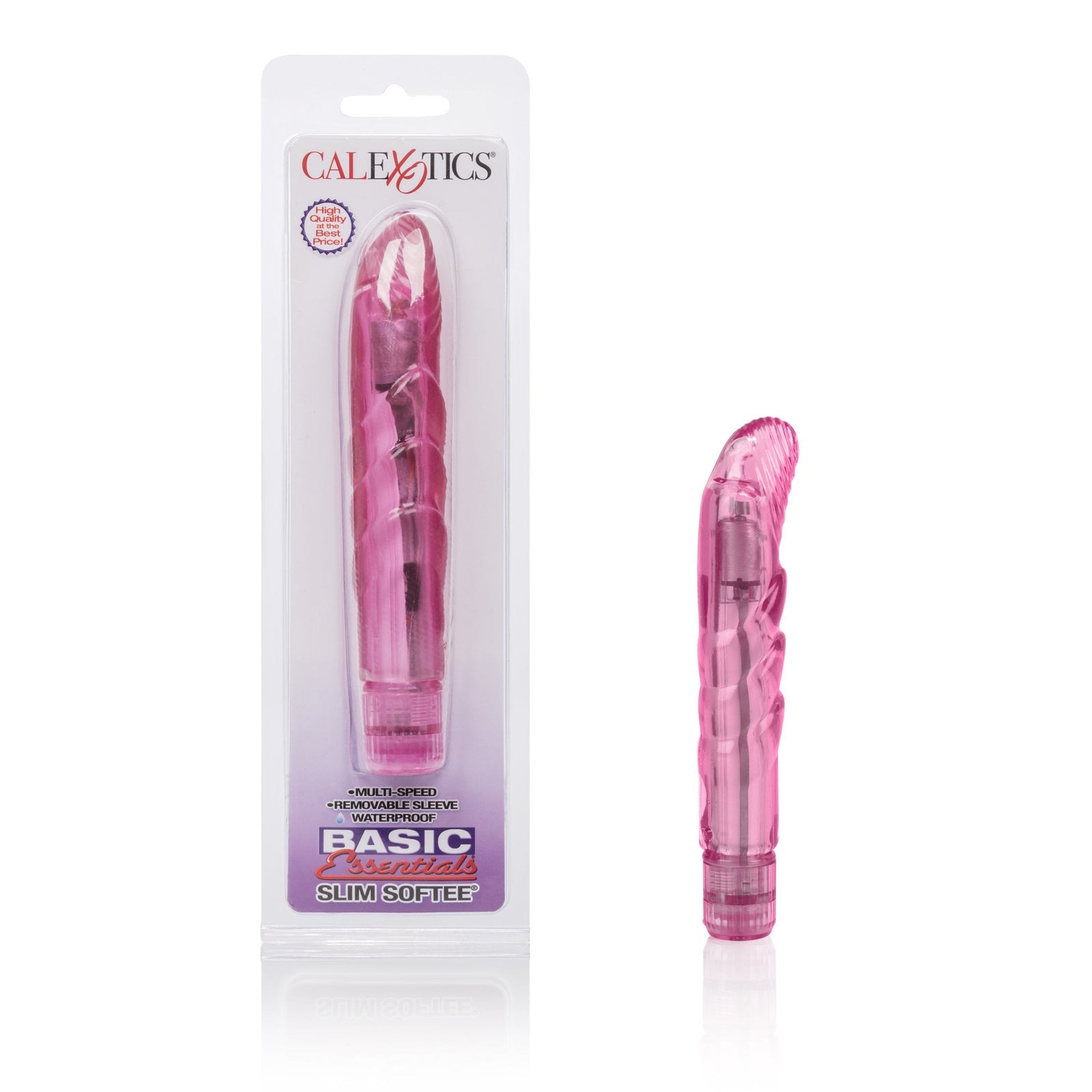 California Exotics - Basic Essentials Slim Softee G Spot Vibrator (Pink) G Spot Dildo (Vibration) Non Rechargeable Durio Asia
