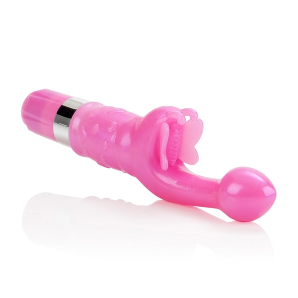 California Exotics - Platinum Edition Butterfly Kiss Rabbit Vibrator (Pink) - Pink - Rabbit Dildo (Vibration) Non