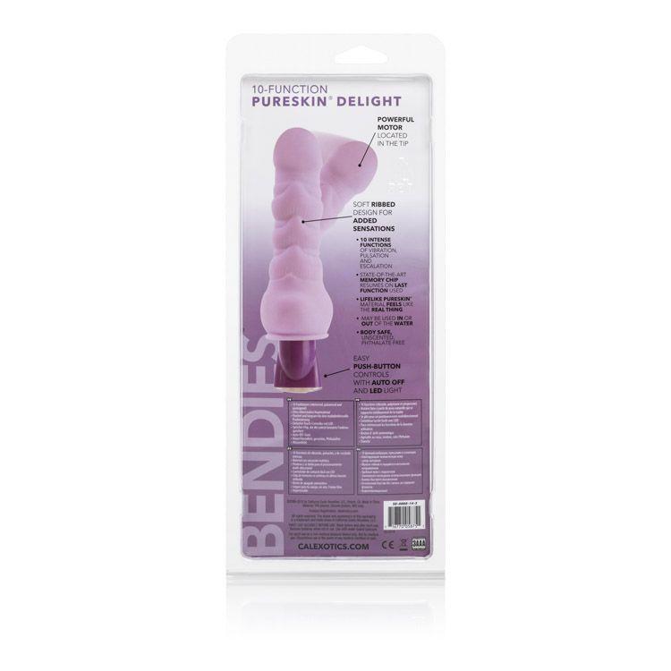 California Exotics - 10-Function Pure Bendie Vibrator (Purple) Non Realistic Dildo w/o suction cup (Vibration) Non Rechargeable - CherryAffairs Singapore