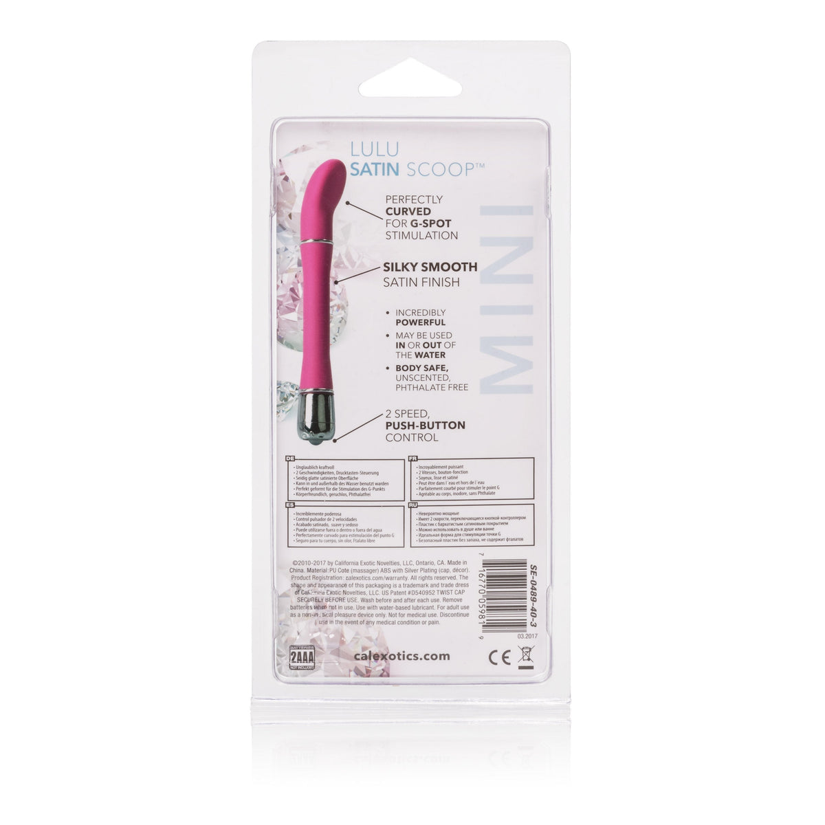 California Exotics - Lulu Satin Scoop Mini Vibrator (Pink) G Spot Dildo (Vibration) Non Rechargeable Singapore