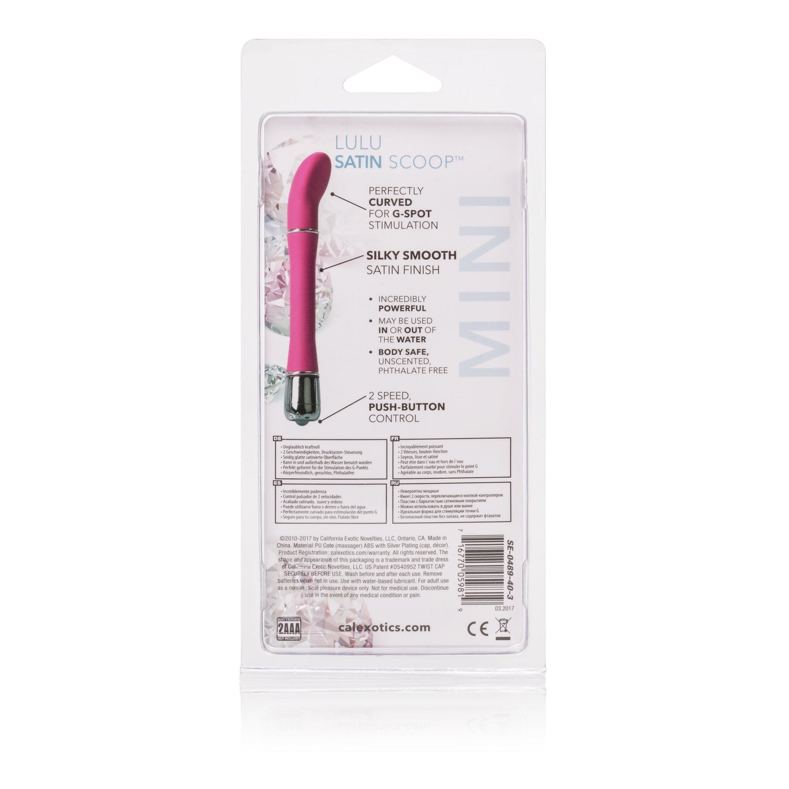 California Exotics - Lulu Satin Scoop Mini Vibrator (Pink) G Spot Dildo (Vibration) Non Rechargeable Singapore