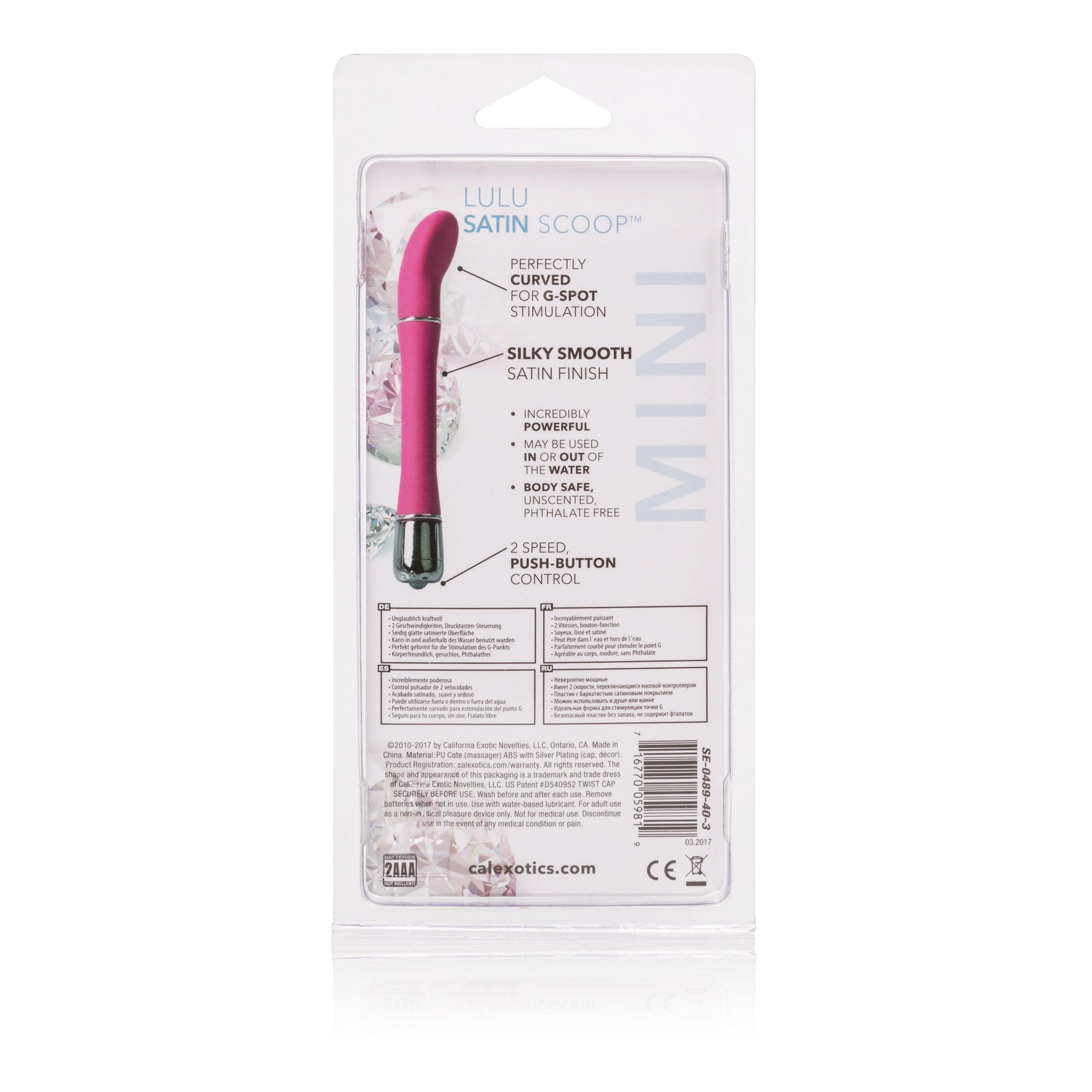 California Exotics - Lulu Satin Scoop Mini Vibrator (Pink) G Spot Dildo (Vibration) Non Rechargeable Singapore